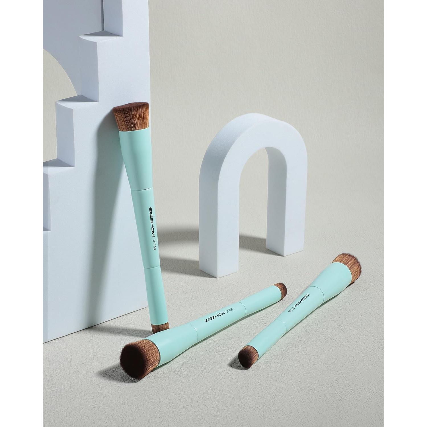 Brocha de Maquillaje Doble Cara EIGSHOW D110B Vegana 18 cm