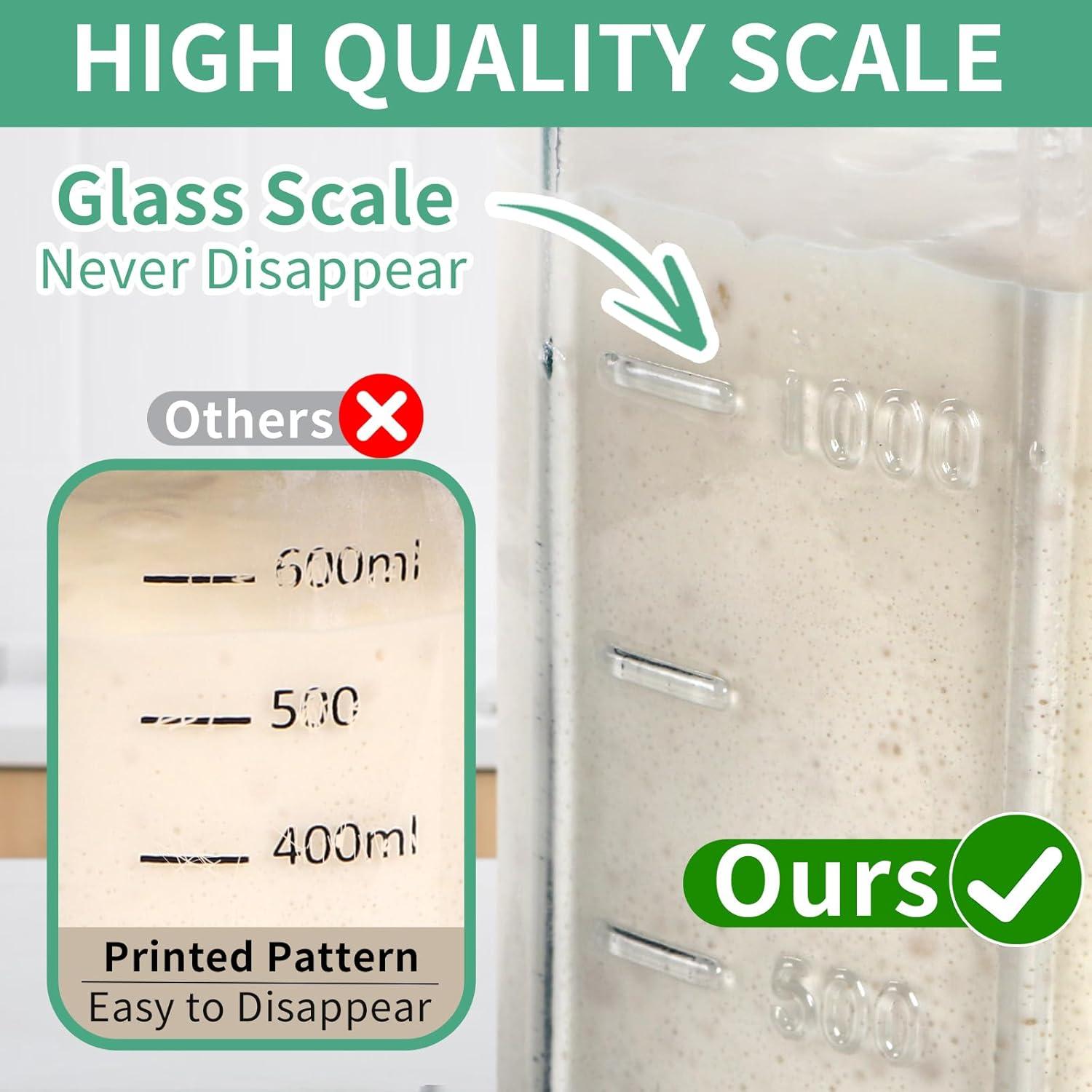 Kit de Masa Madre TISEMENT 1.89 L Tarro Vidrio + Accesorios