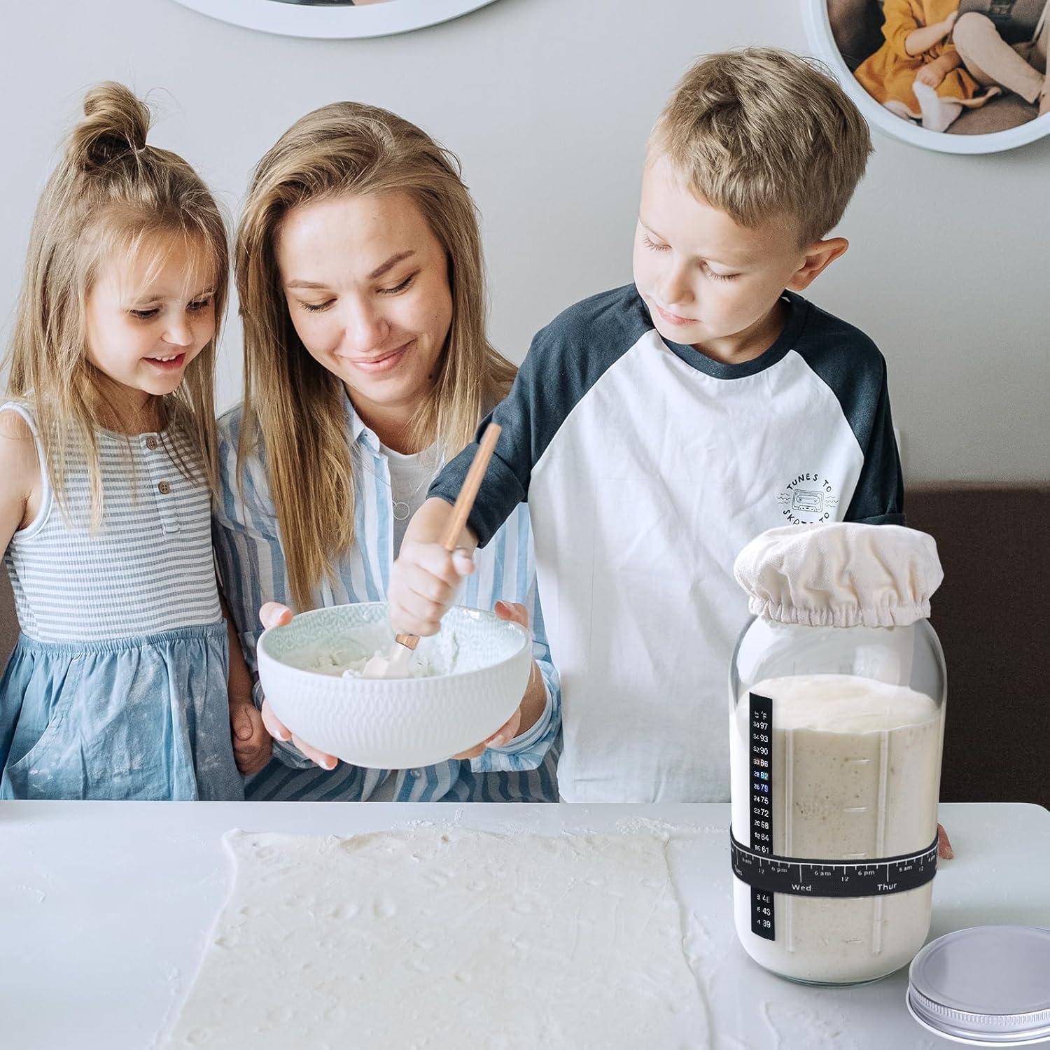 Kit de Masa Madre TISEMENT 1.89 L Tarro Vidrio + Accesorios