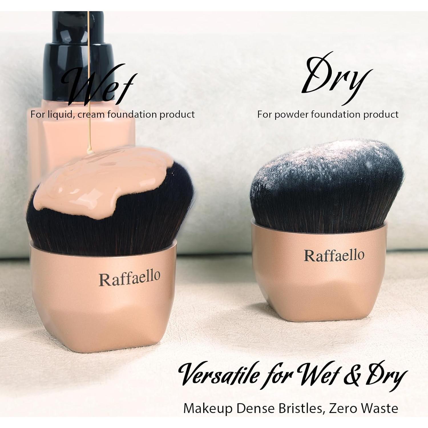 Pincel Kabuki Angulado Raffaello - Cerdas Suaves y Densas