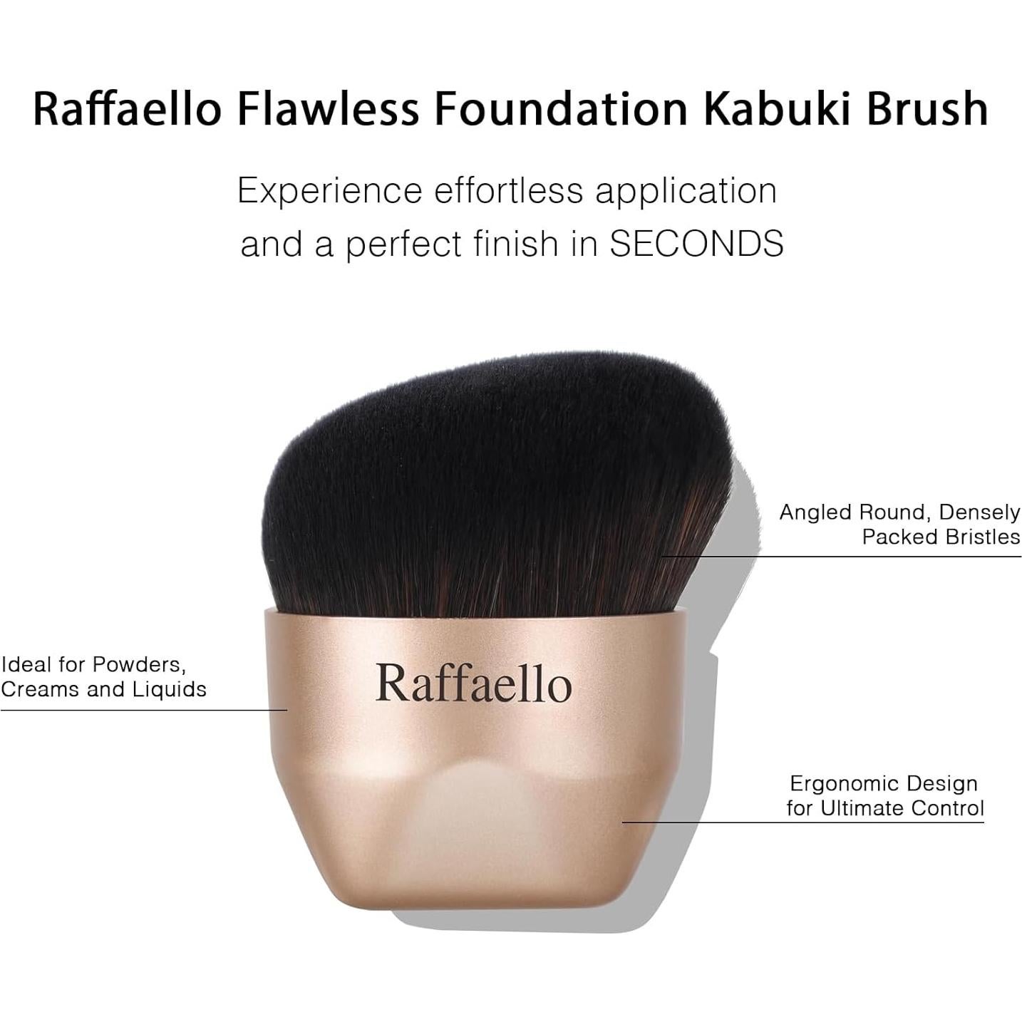 Pincel Kabuki Angulado Raffaello - Cerdas Suaves y Densas