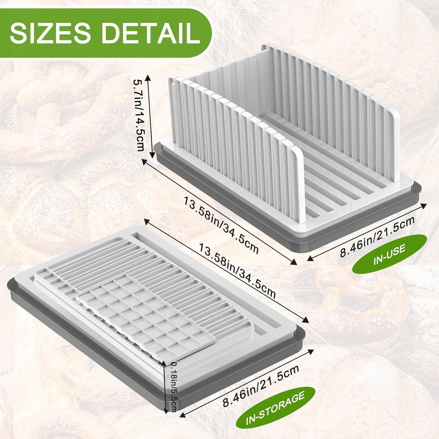 Cortador de Pan HHXRISE Ajustable con Bandeja para Migas