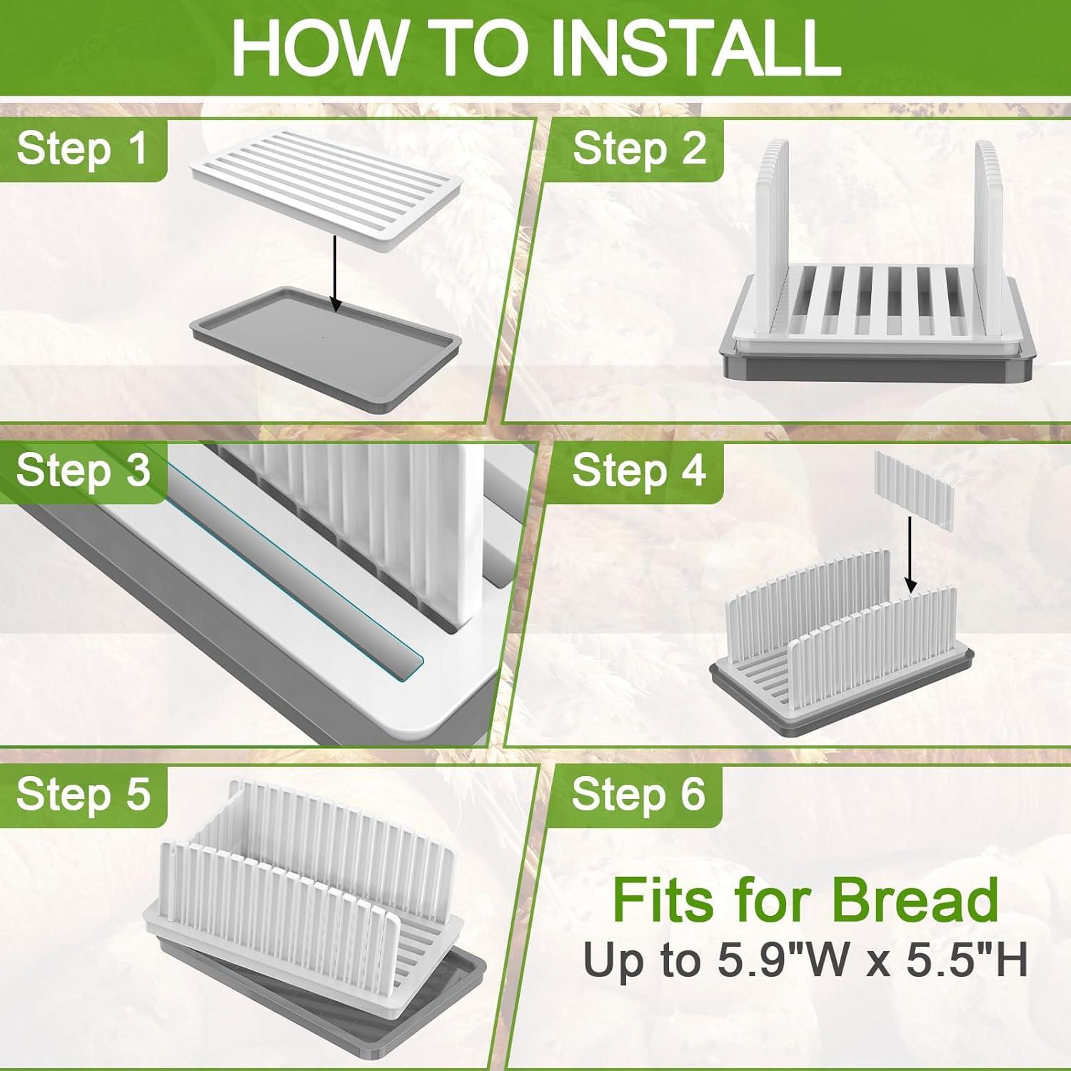 Cortador de Pan HHXRISE Ajustable con Bandeja para Migas