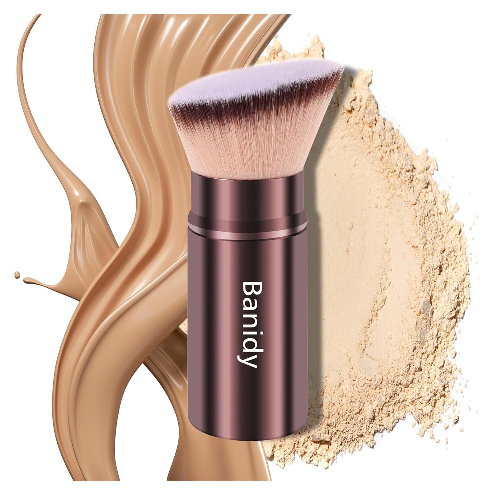 Brocha de Maquillaje Kabuki Retráctil Banidy - Marrón