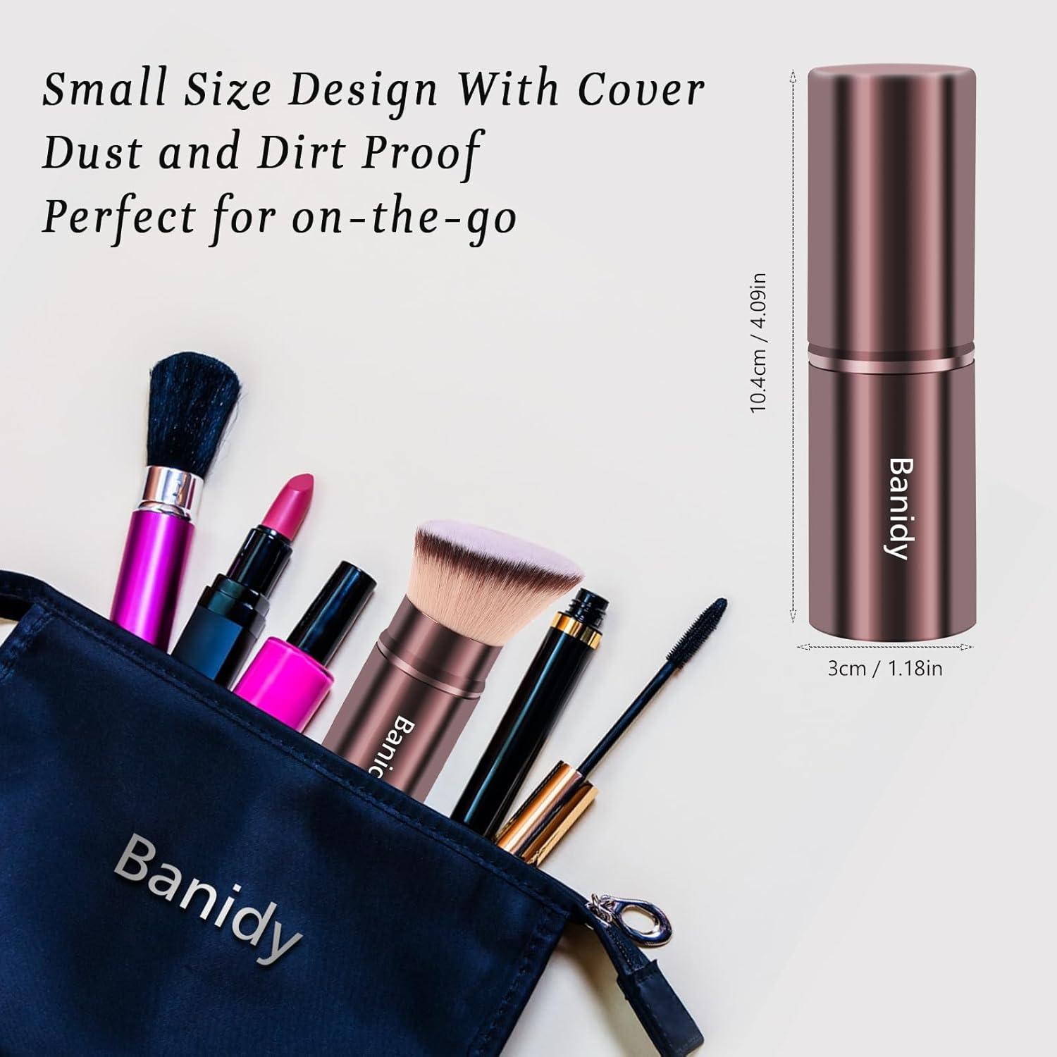 Brocha de Maquillaje Kabuki Retráctil Banidy - Marrón