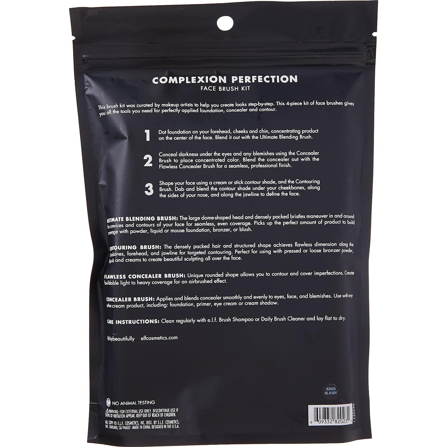 Kit de Brochas de Maquillaje e.l.f. 4 Piezas Vegano