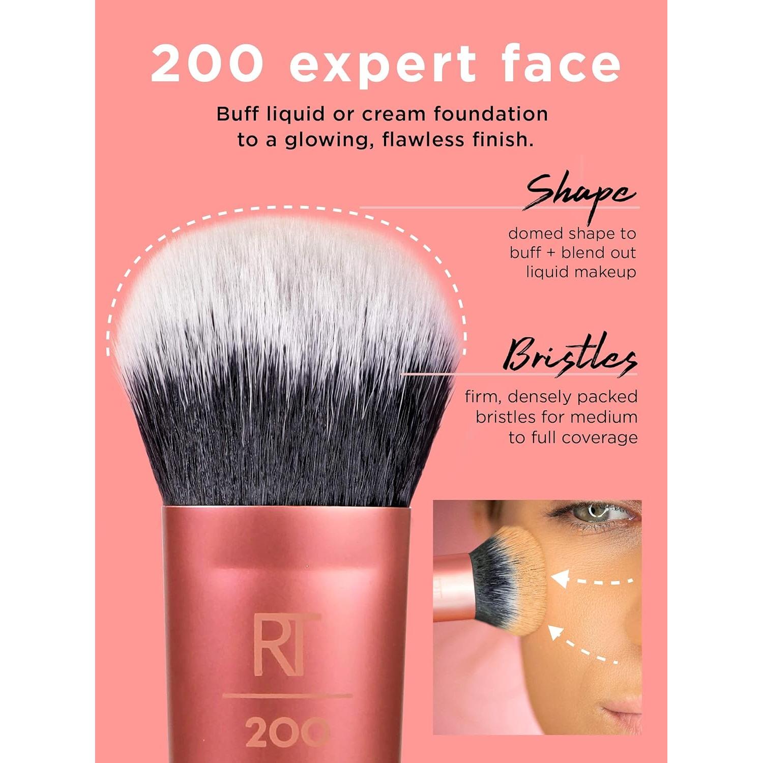 Brocha de Maquillaje para Base Real Techniques Naranja 4 Pzas