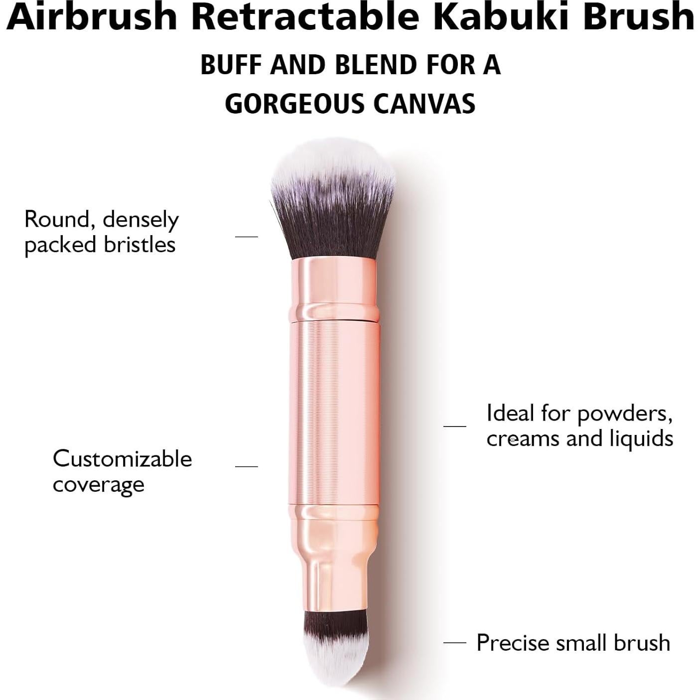 Brocha Kabuki Retráctil EOICCEOH para Maquillaje Facial