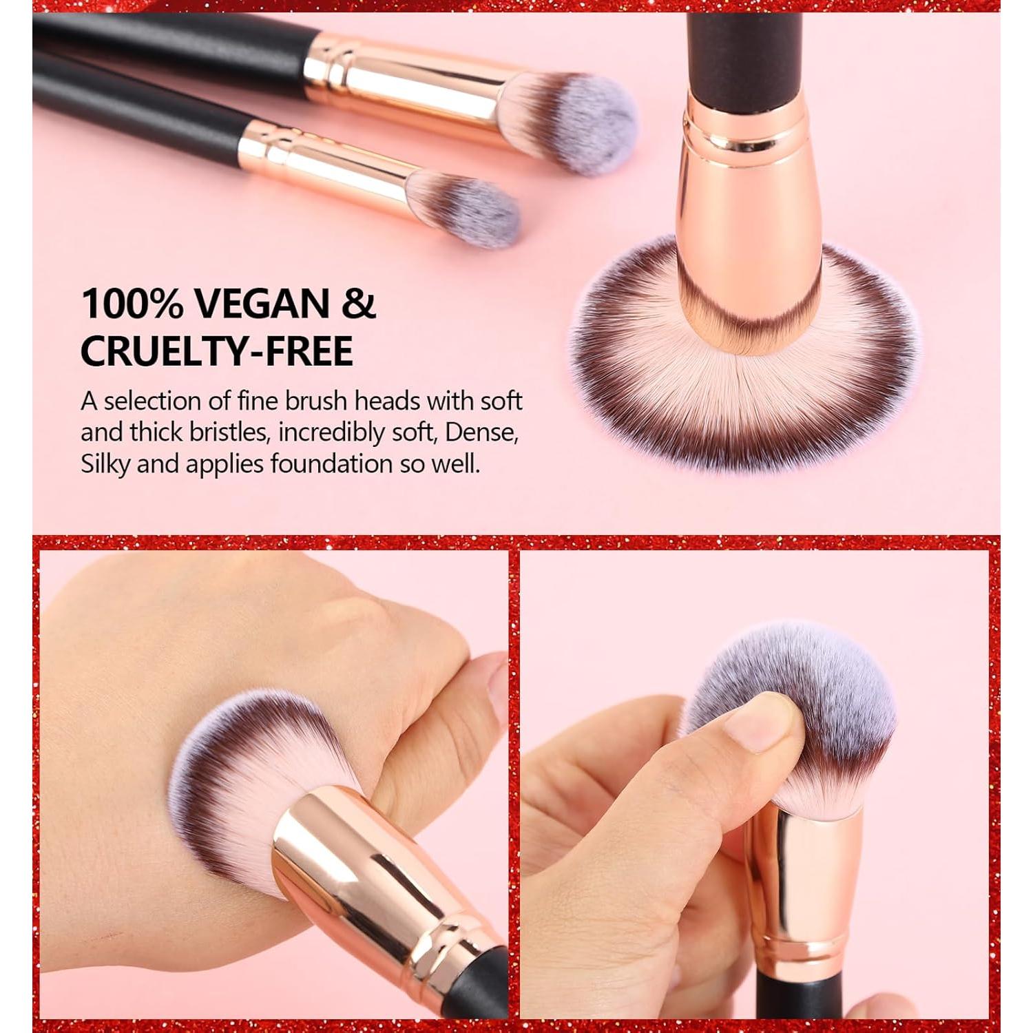 Conjunto de brochas de maquillaje SEINGTOOM 3 piezas anguladas