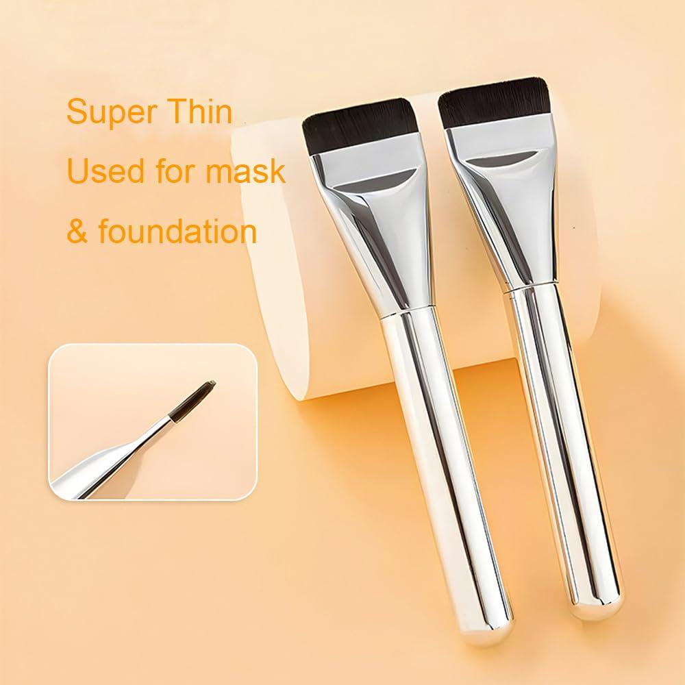 Brochas de Maquillaje Coshine 2pcs Base Cuadrada Plana Negra