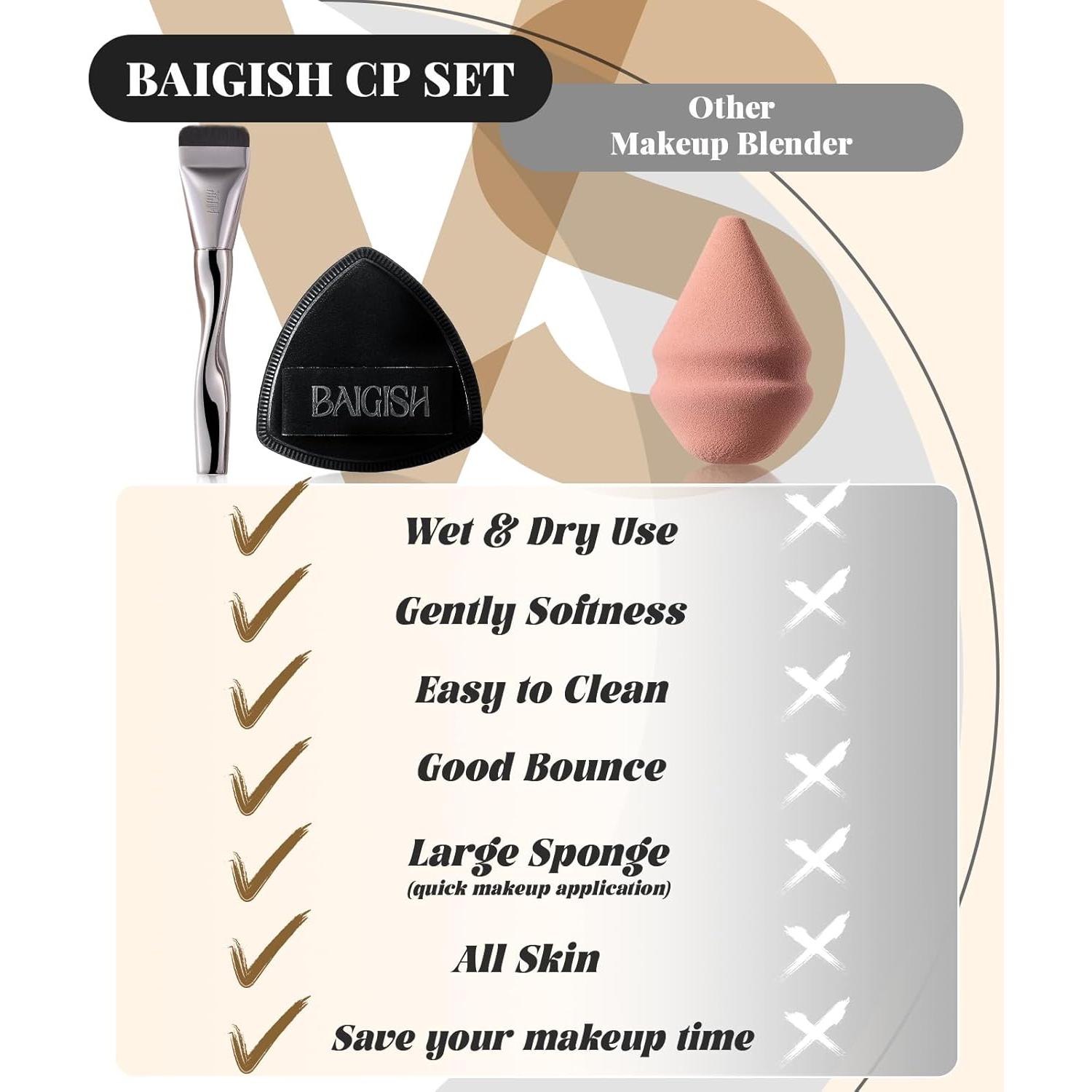 Conjunto de Esponja y Brocha de Maquillaje BAIGISH