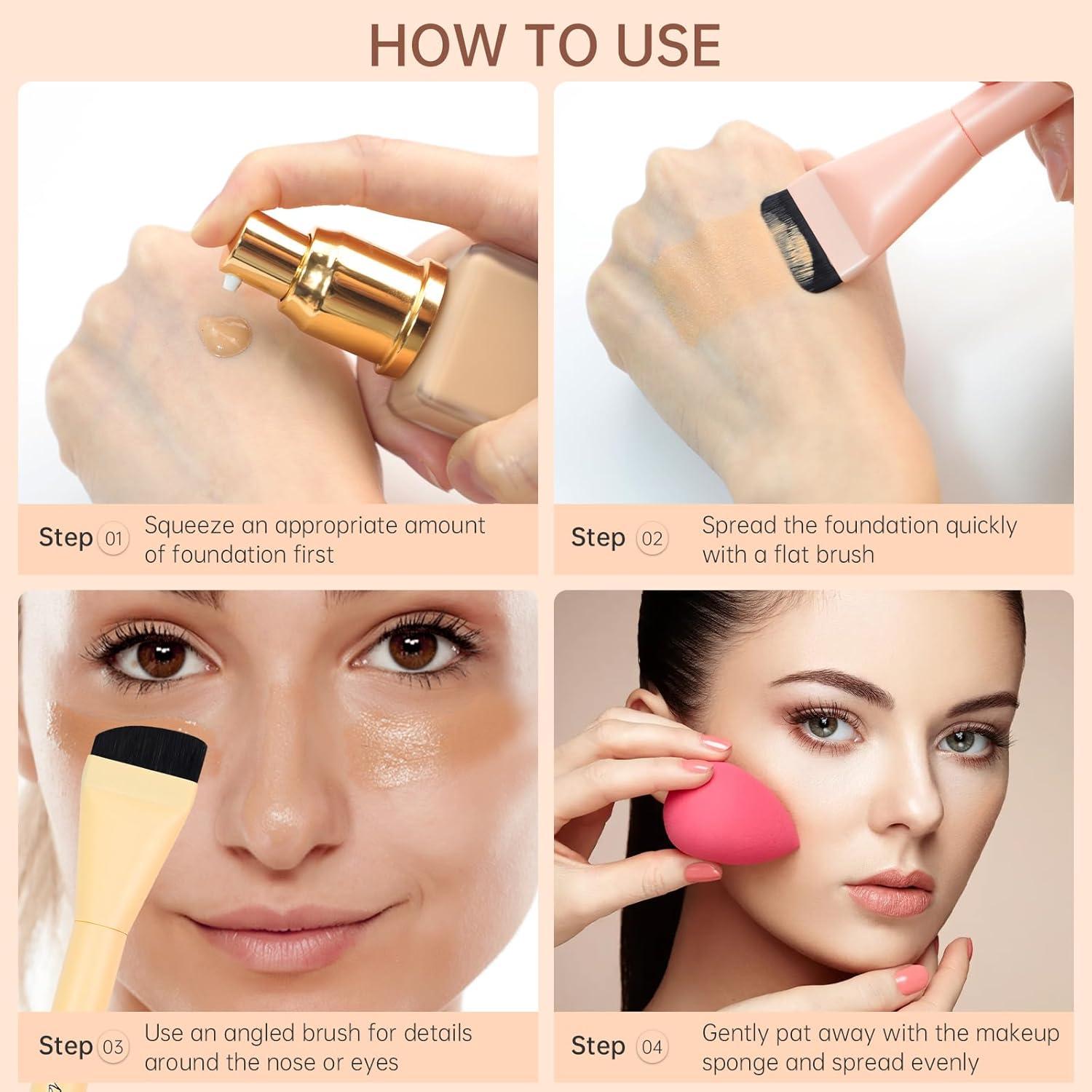 Brochas de Base Ultra Finas START MAKERS 2 Pcs Rosa Amarillo