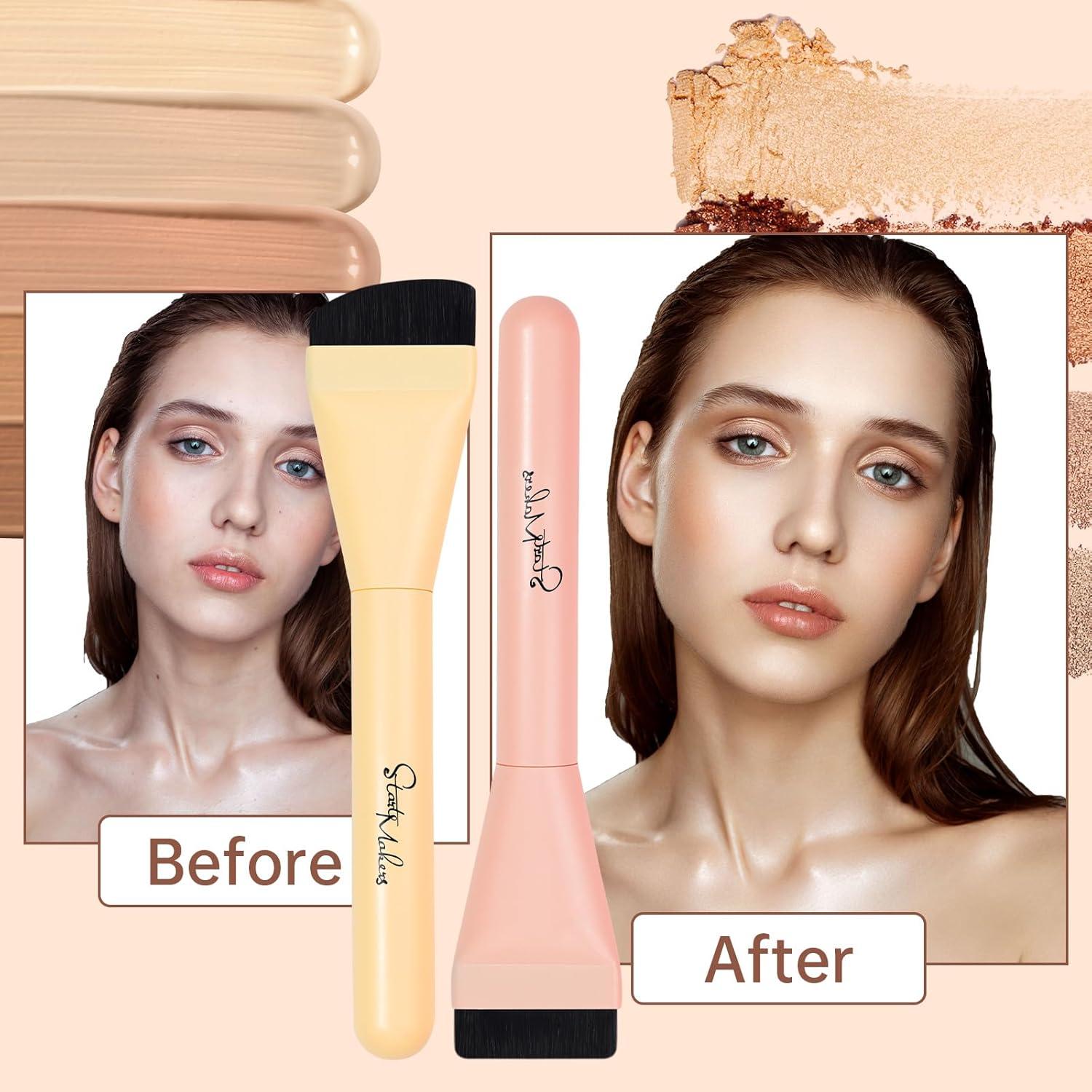 Brochas de Base Ultra Finas START MAKERS 2 Pcs Rosa Amarillo