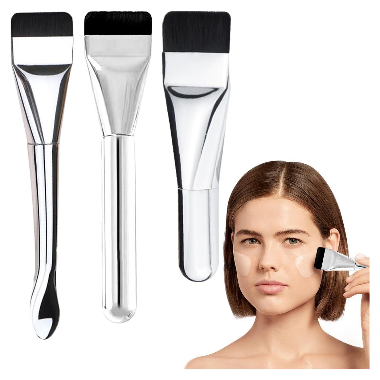 Set de 3 Brochas de Maquillaje Planas AddLotLot 15,24 cm