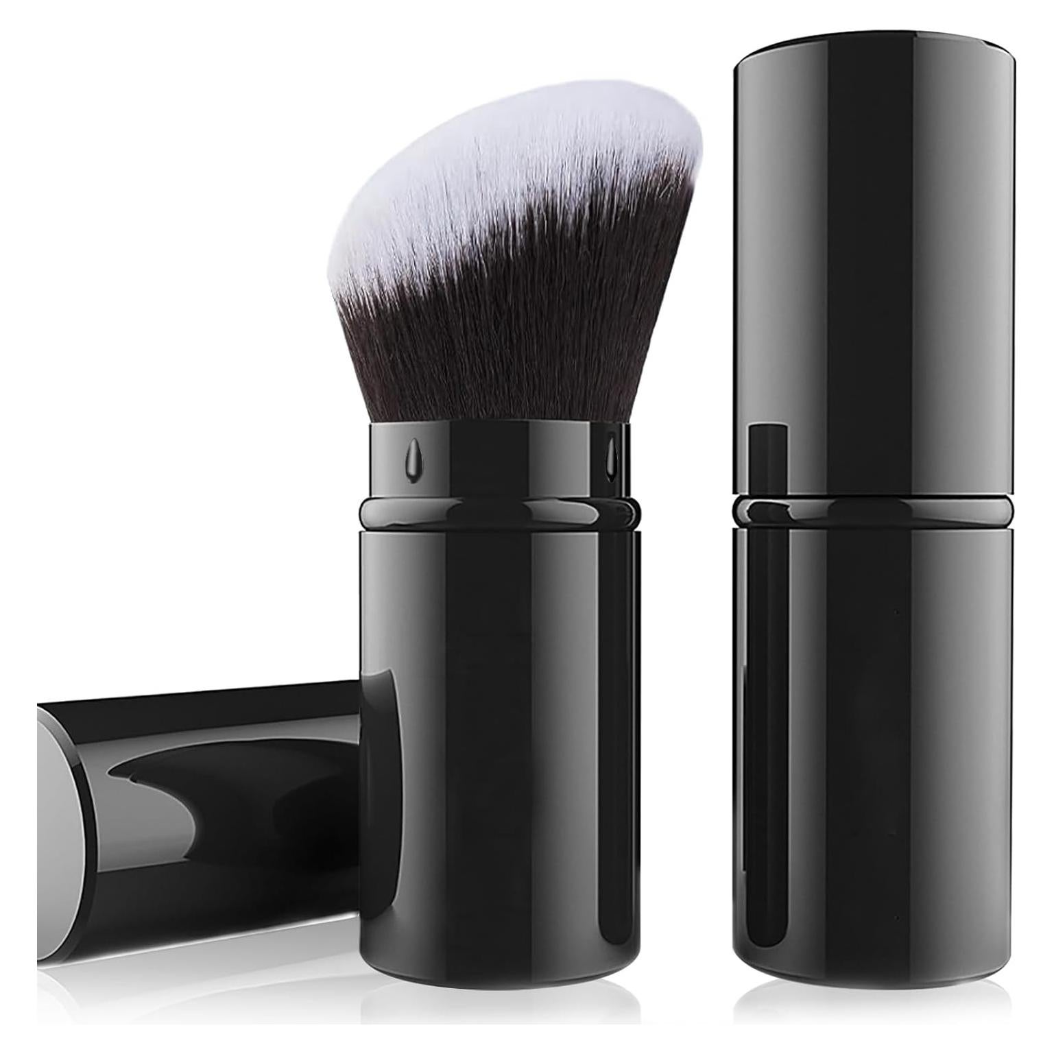 Brocha de Maquillaje Kabuki Retráctil Falliny - Angulada, Negra