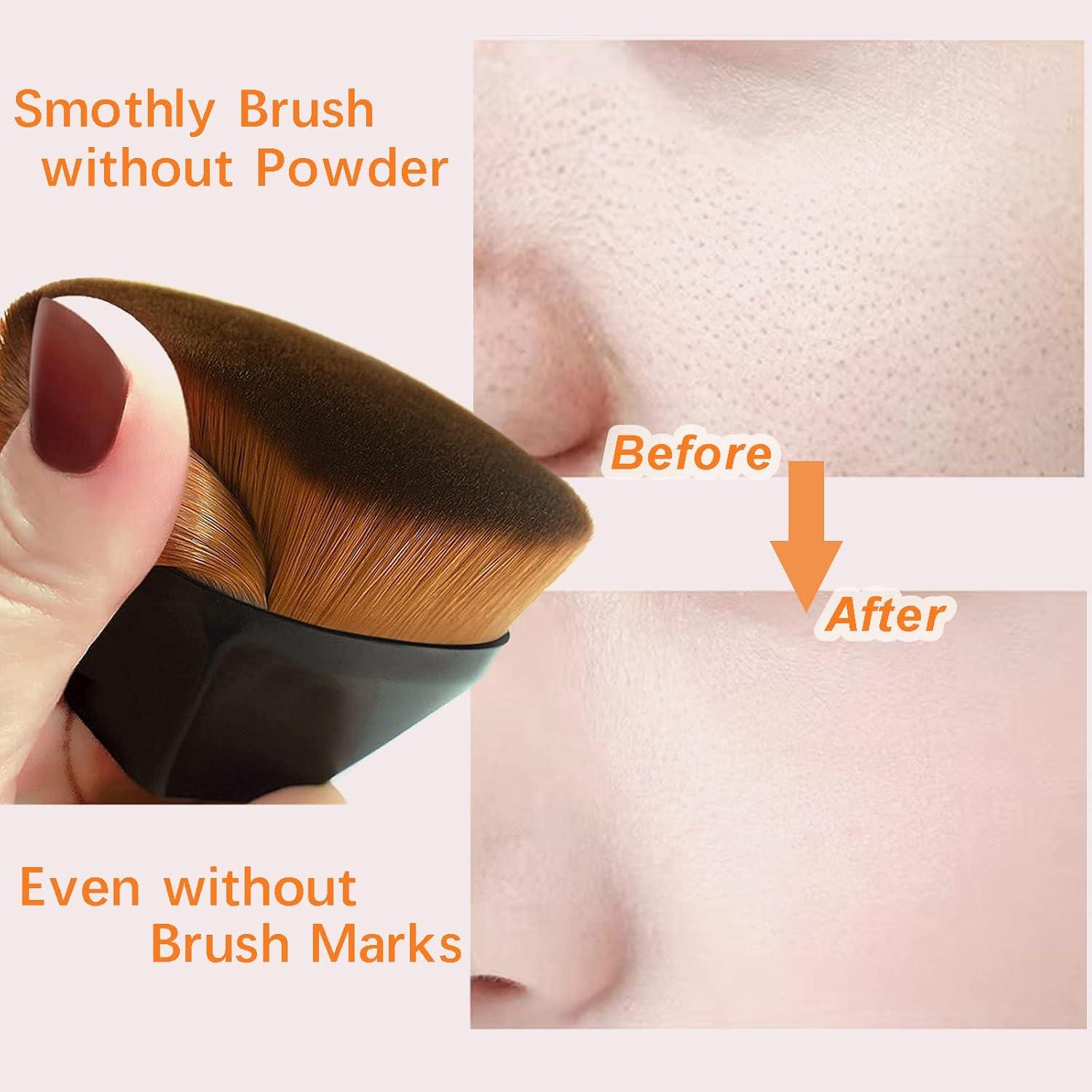 Paquete de 2 Pinceles de Maquillaje XKFLAUHM Rosa y Negro