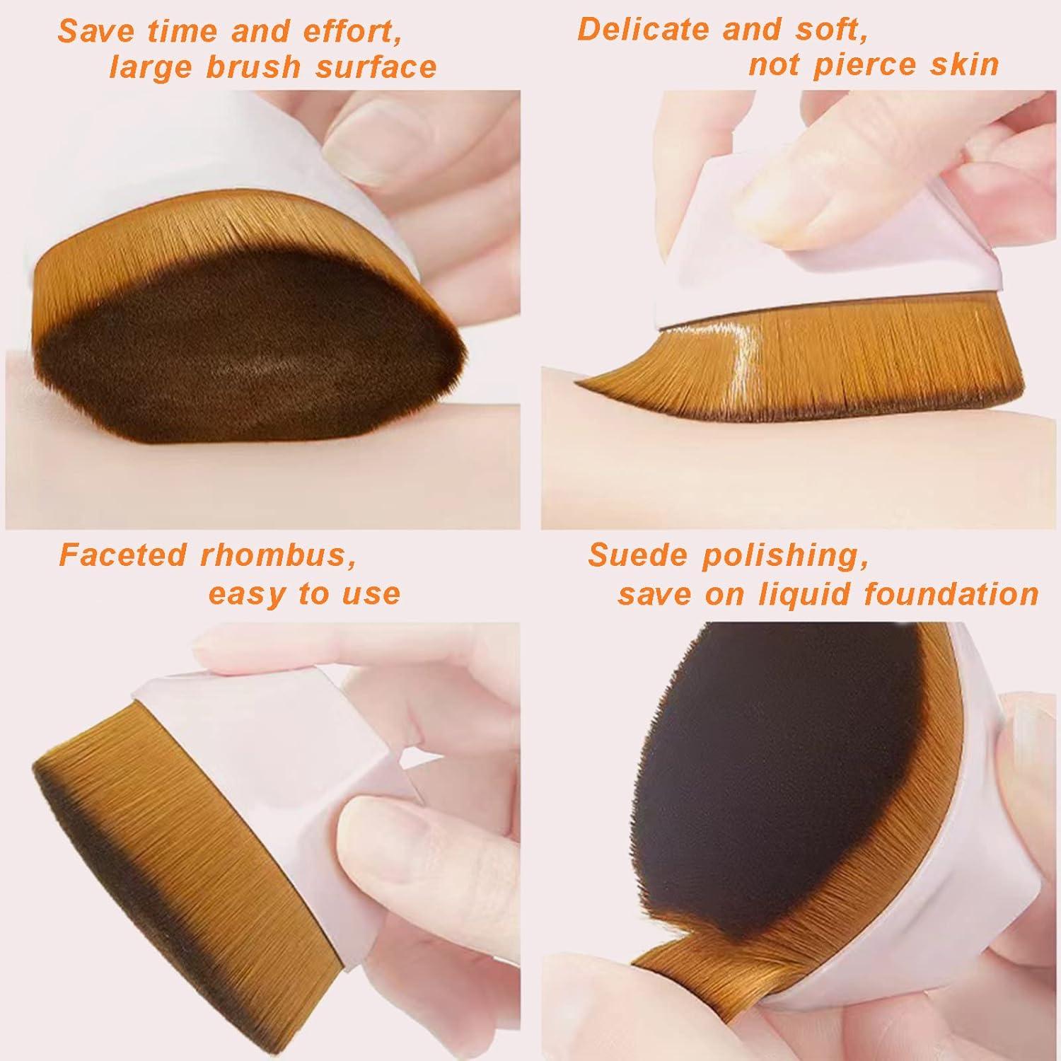 Paquete de 2 Pinceles de Maquillaje XKFLAUHM Rosa y Negro