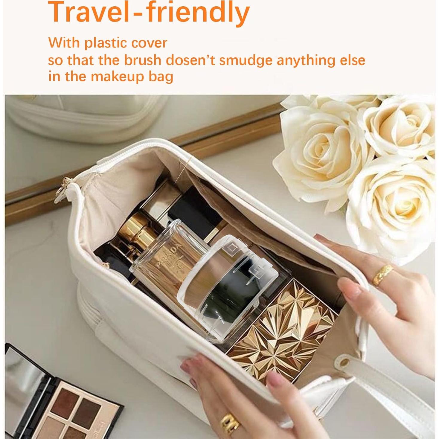 Paquete de 2 Pinceles de Maquillaje XKFLAUHM Rosa y Negro