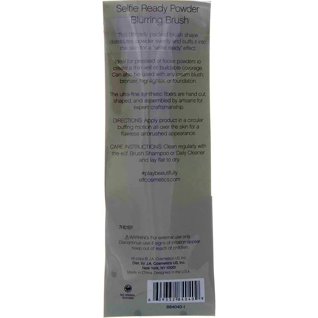 Brocha Difusora de Polvo e.l.f. 19,37 cm Vegana y Cruelty Free