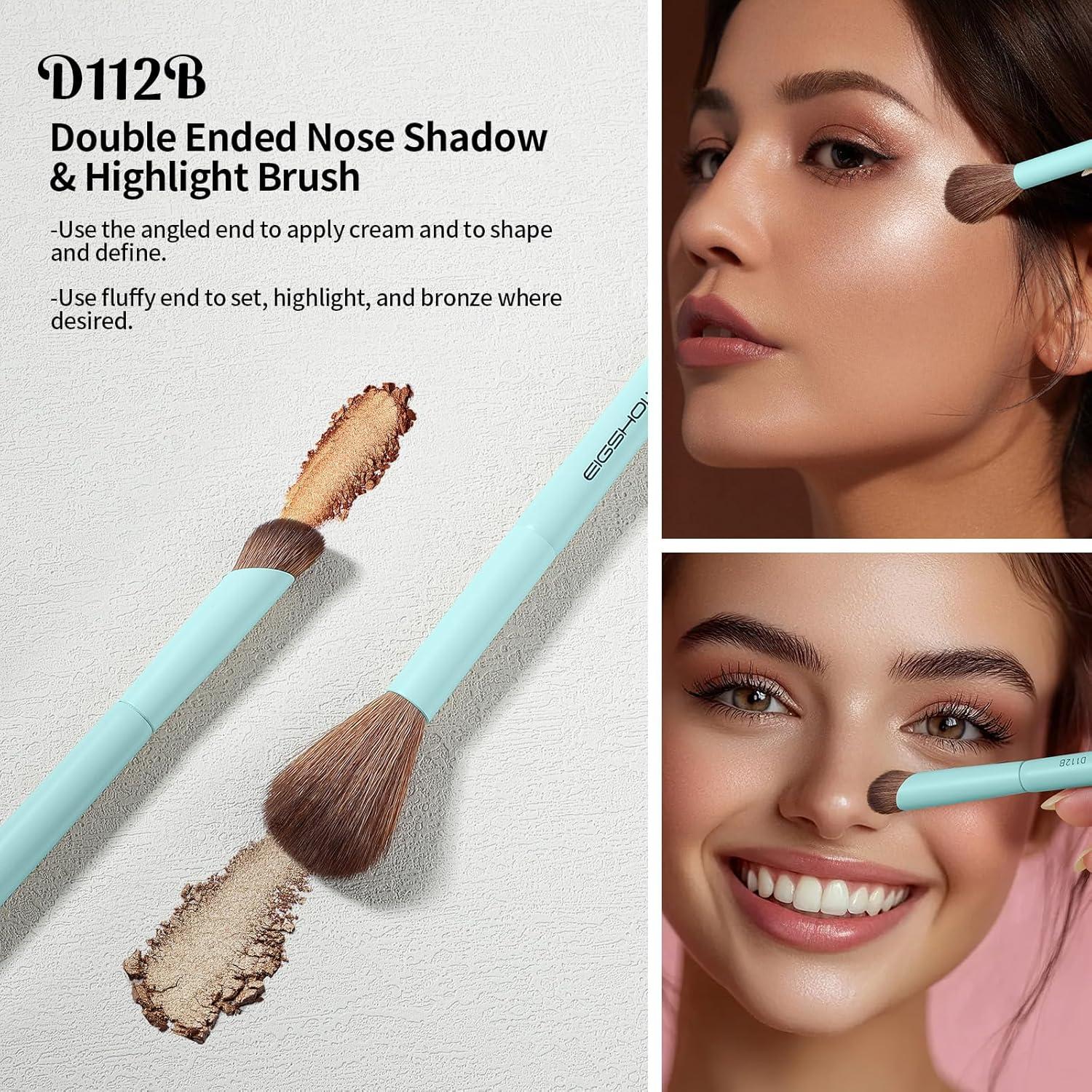 Juego de Brochas de Maquillaje EIGSHOW 3 Piezas Doble Cara