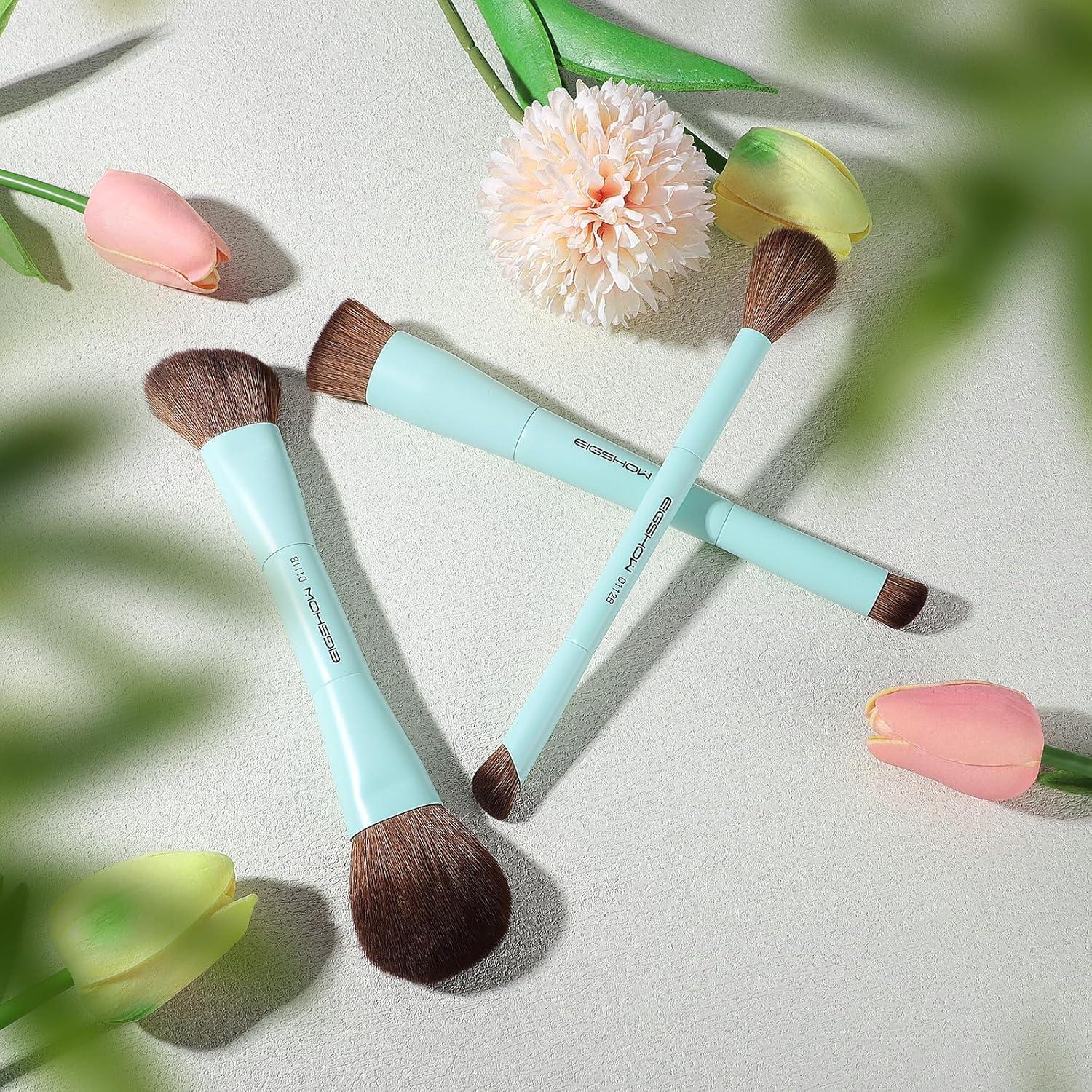 Juego de Brochas de Maquillaje EIGSHOW 3 Piezas Doble Cara