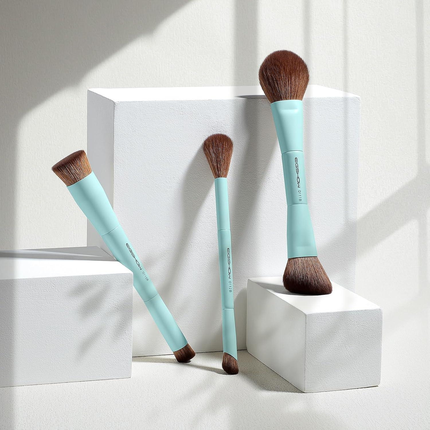 Juego de Brochas de Maquillaje EIGSHOW 3 Piezas Doble Cara