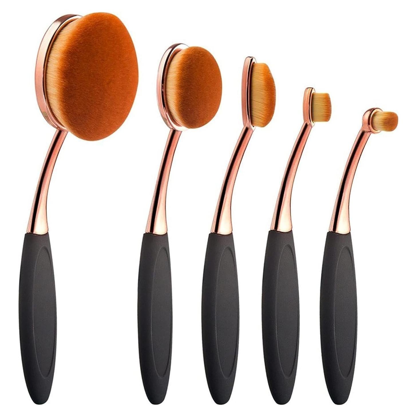 Set de Brochas de Maquillaje Yoseng 5 Pcs Ovaladas Sintéticas