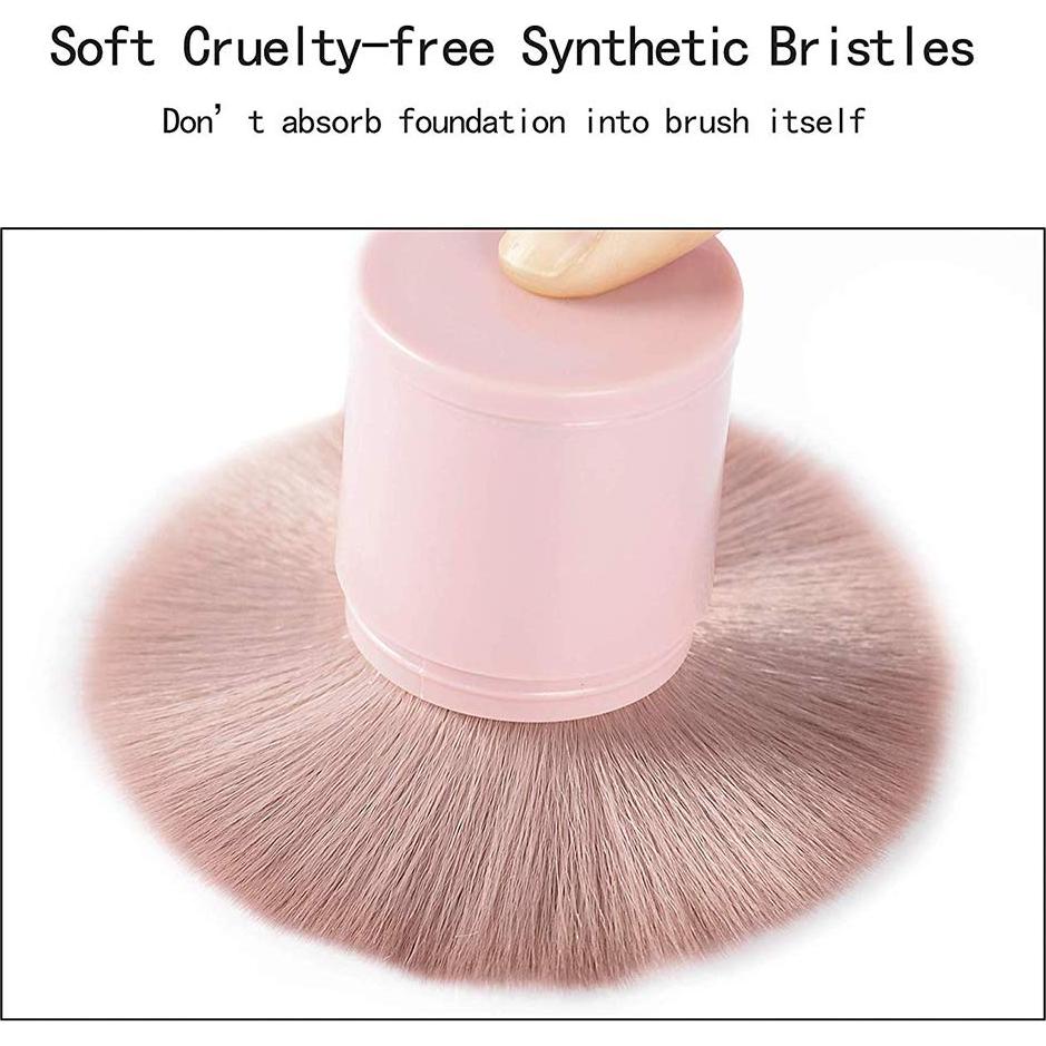 Brocha Kabuki Profesional RN BEAUTY Rosa - Maquillaje Portátil