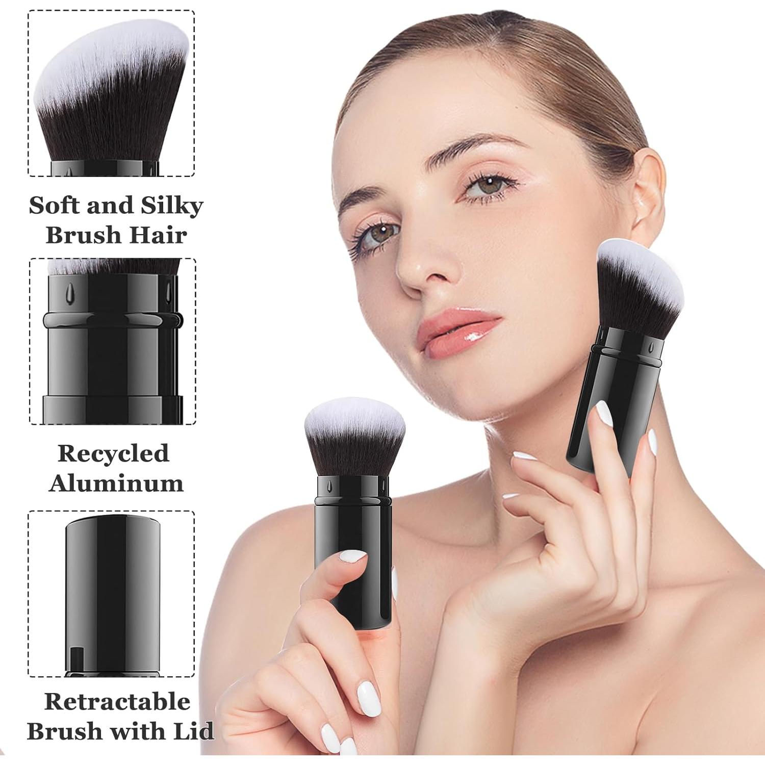 Brocha de Maquillaje Retráctil Falliny - 2 Paquete Kabuki