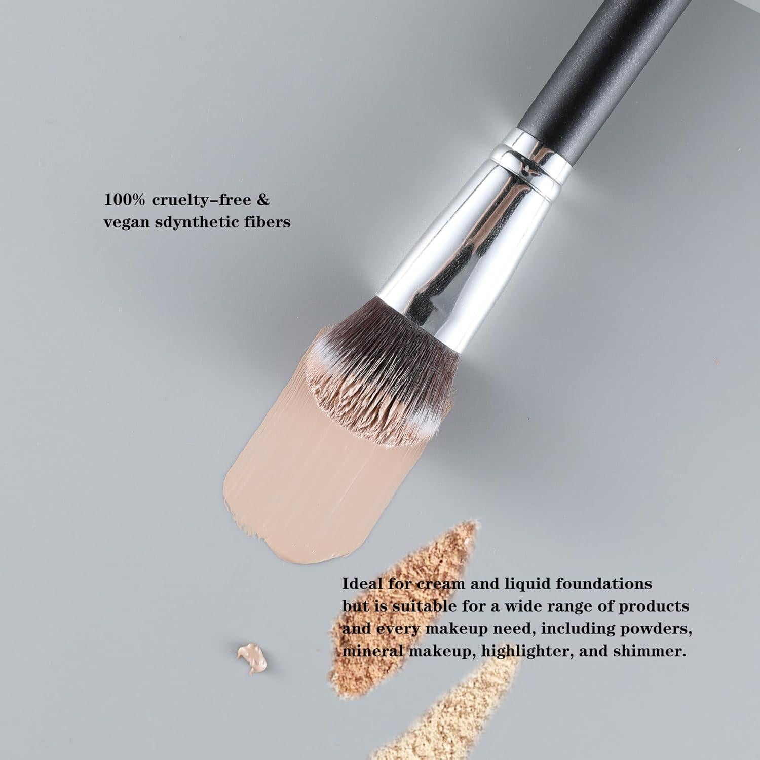 Brocha de Maquillaje Profesional ENERGY 200 Vegana Densa