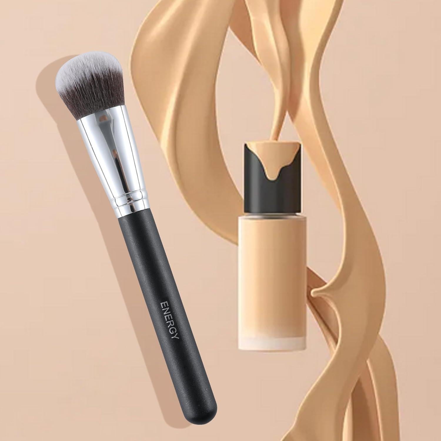 Brocha de Maquillaje Profesional ENERGY 200 Vegana Densa