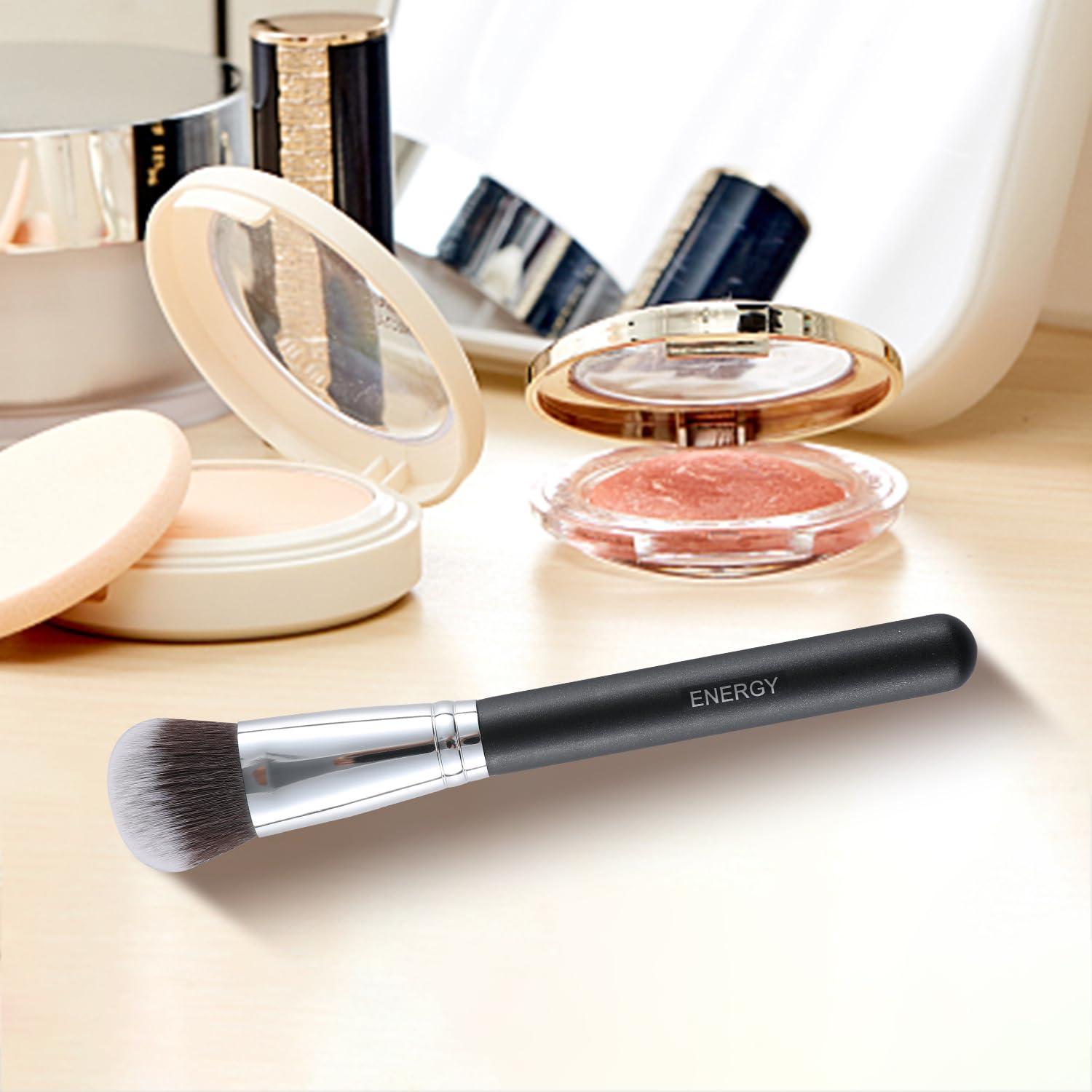 Brocha de Maquillaje Profesional ENERGY 200 Vegana Densa