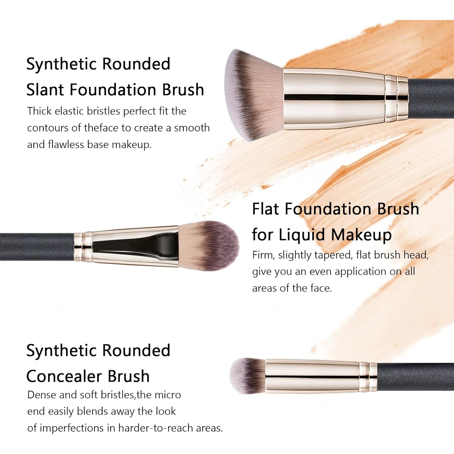 Set de Pinceles de Maquillaje Raffaello 3 Pcs Kabuki