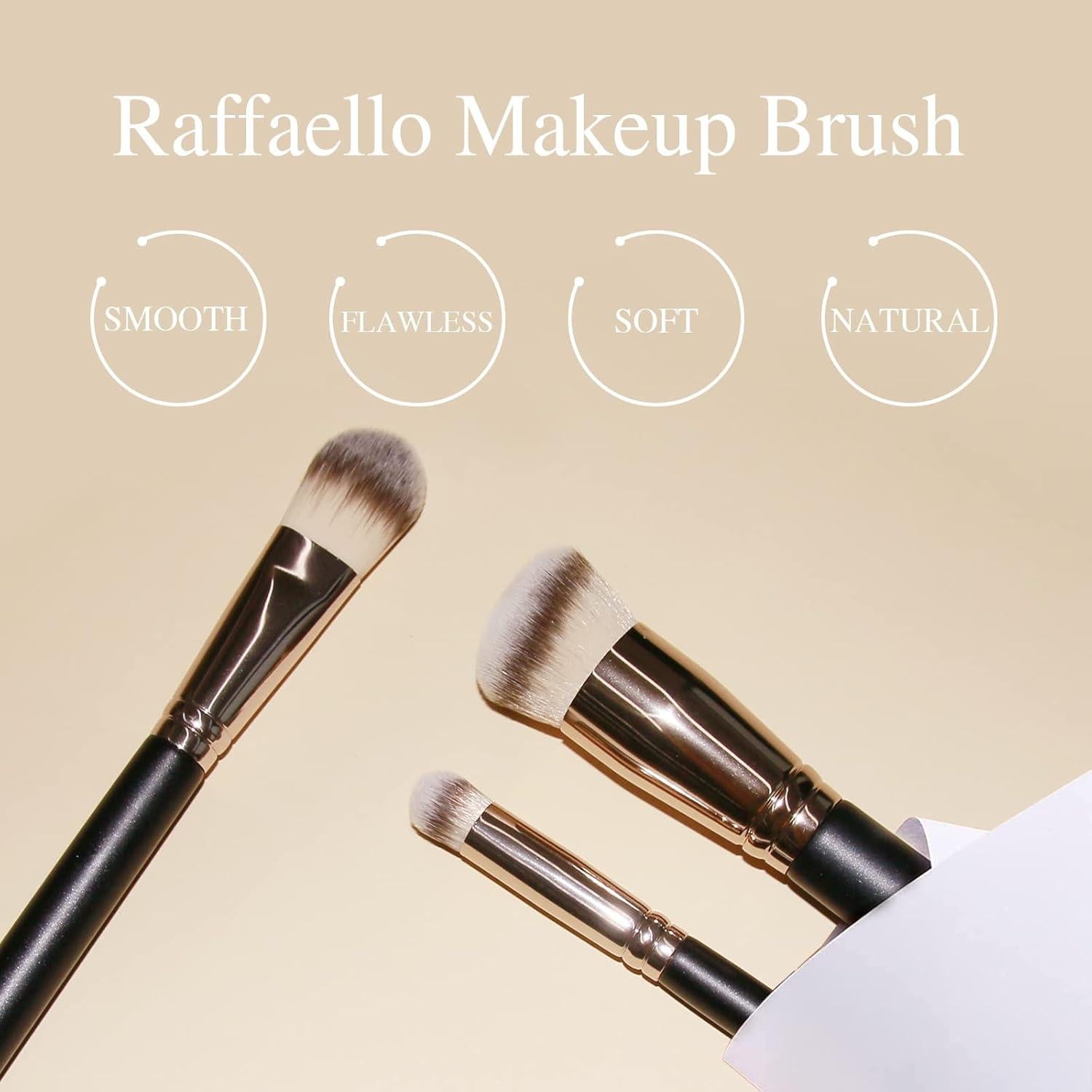 Set de Pinceles de Maquillaje Raffaello 3 Pcs Kabuki