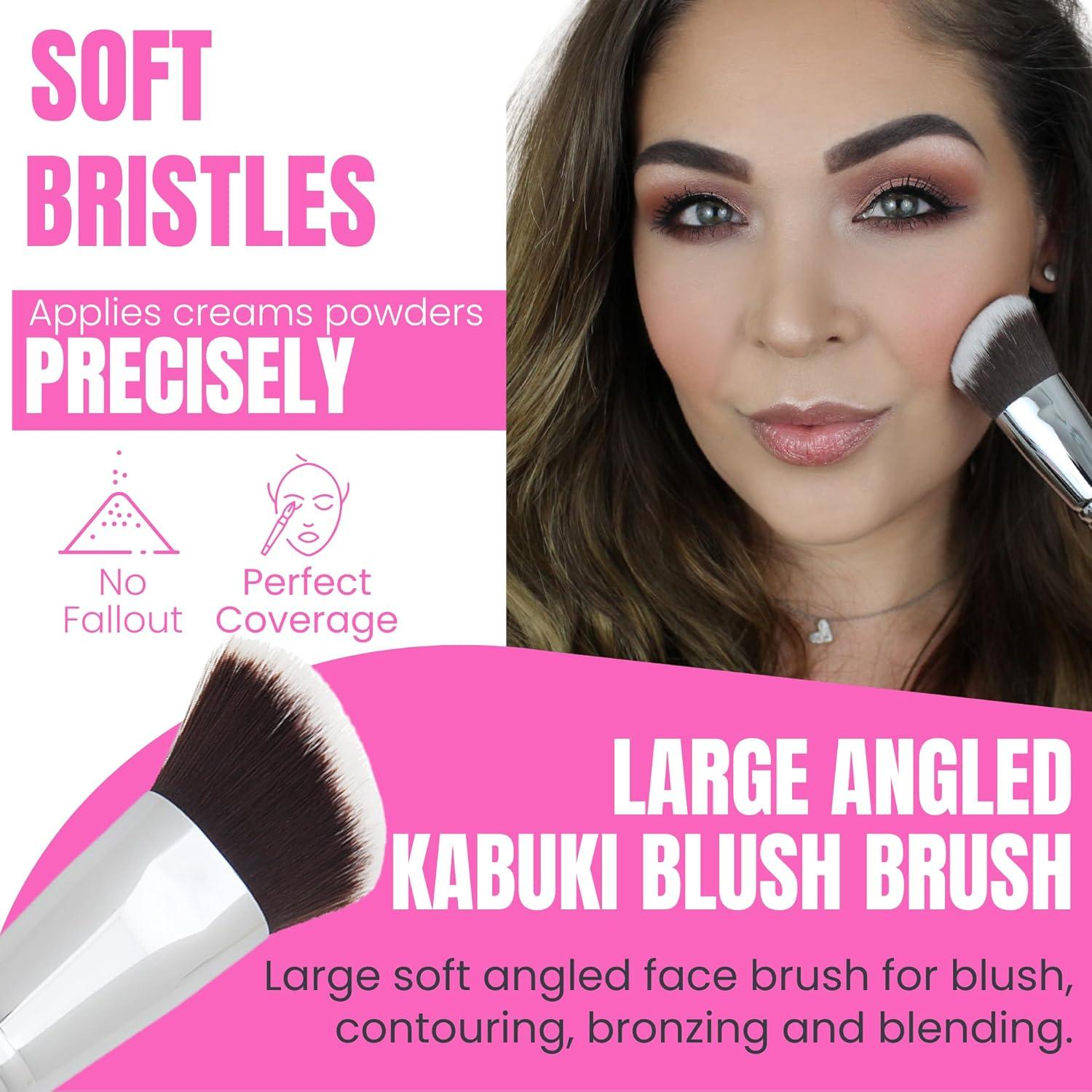 Brocha de Rubor Angulada Beauty Junkees - Cerdas Sintéticas