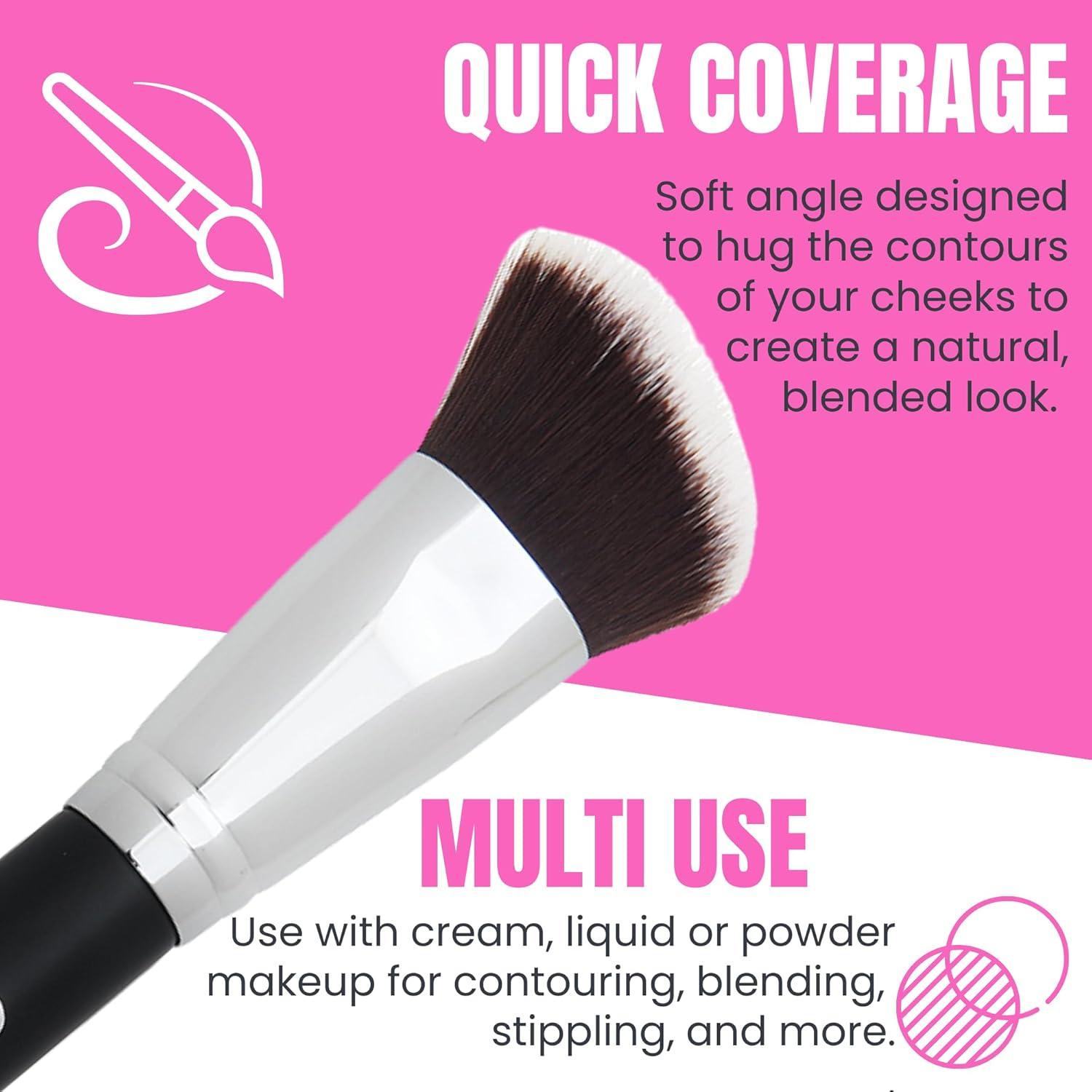 Brocha de Rubor Angulada Beauty Junkees - Cerdas Sintéticas