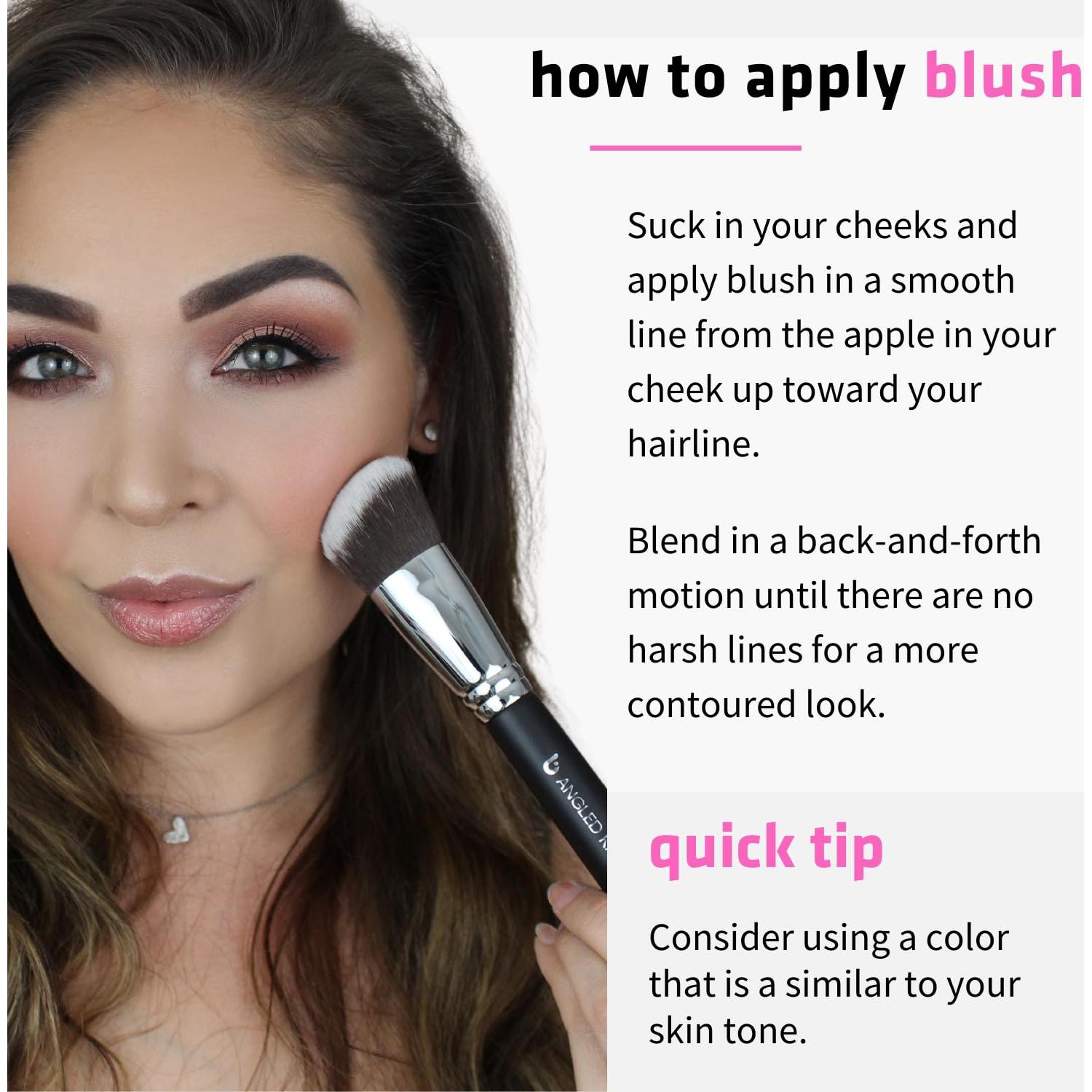 Brocha de Rubor Angulada Beauty Junkees - Cerdas Sintéticas