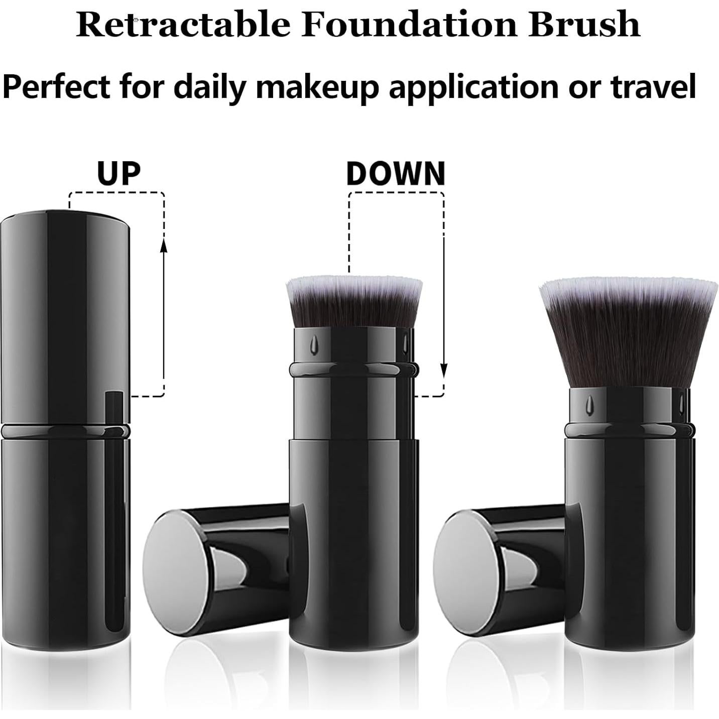 Brocha de Maquillaje Retráctil Falliny Kabuki Portátil 8,79 cm