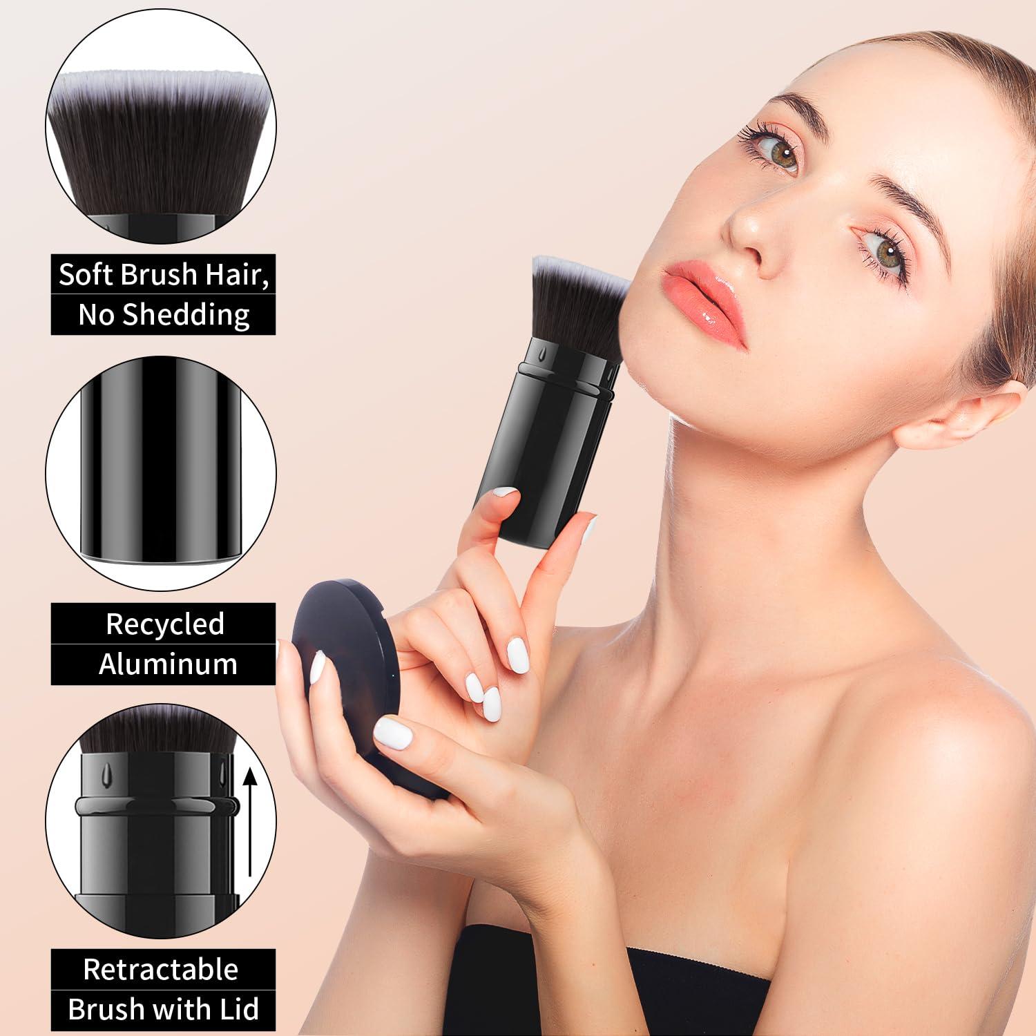 Brocha de Maquillaje Retráctil Falliny Kabuki Portátil 8,79 cm