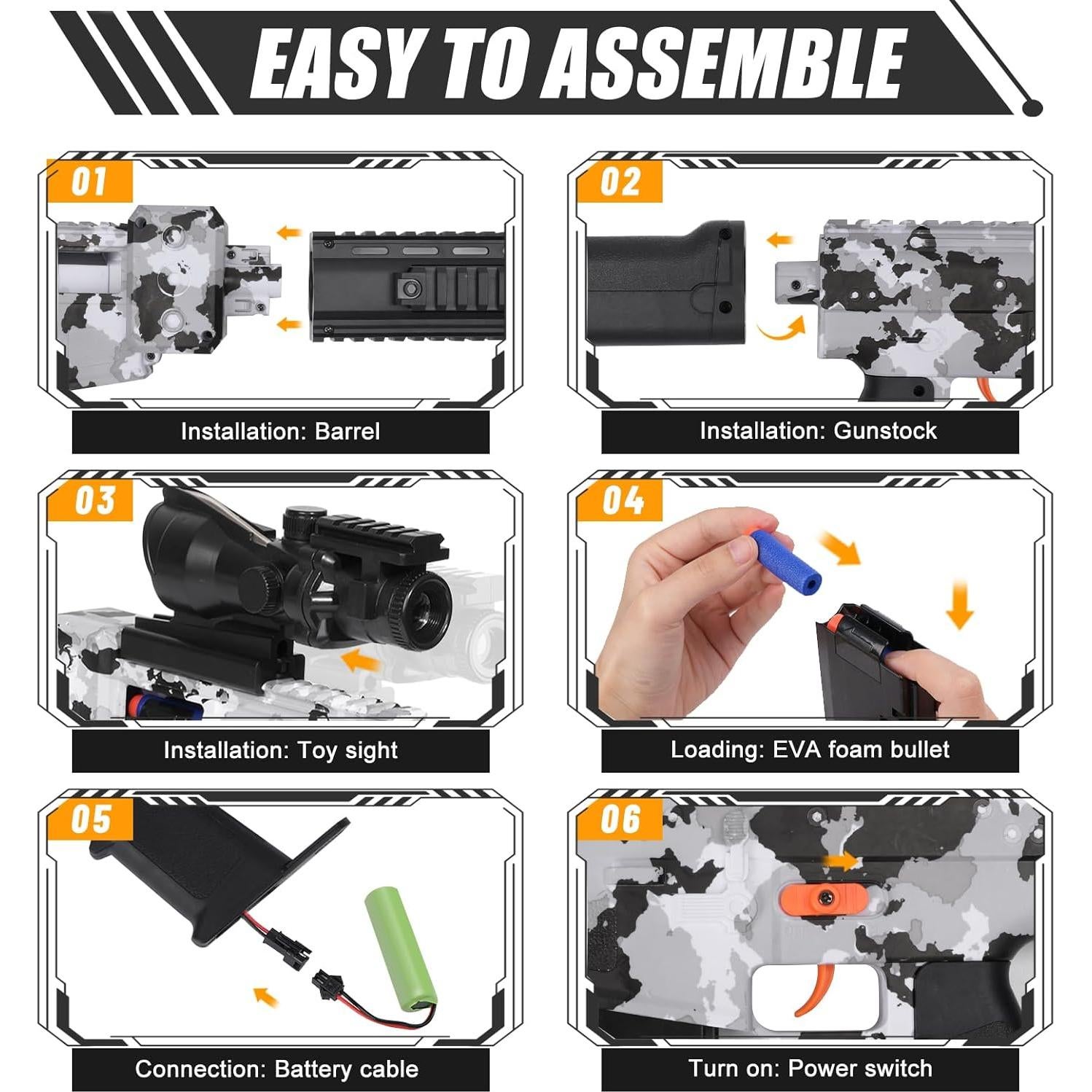 Rifle de francotirador PIXATA eléctrico con 100 dardos