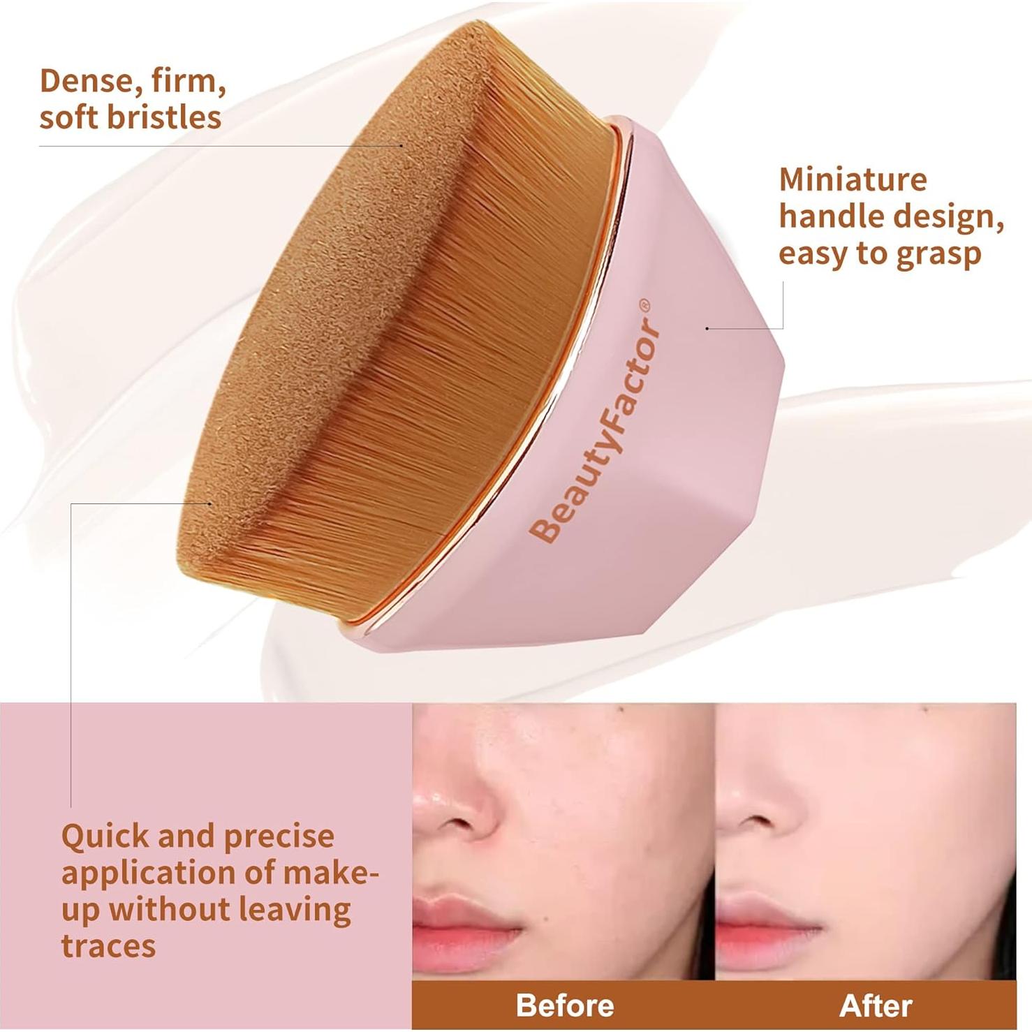 Juego de Brochas de Maquillaje 3 Piezas BeautyFactor Rosa