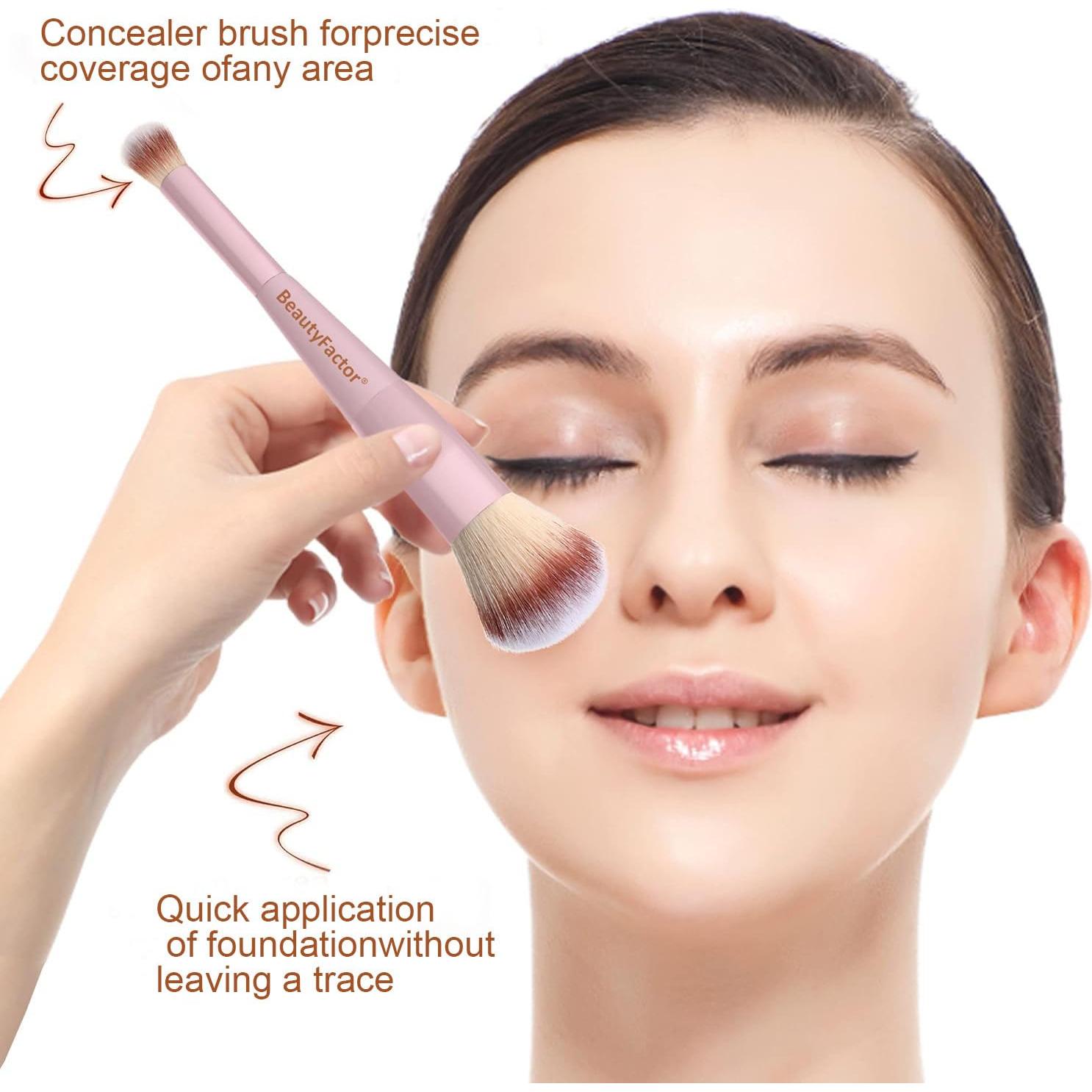 Juego de Brochas de Maquillaje 3 Piezas BeautyFactor Rosa