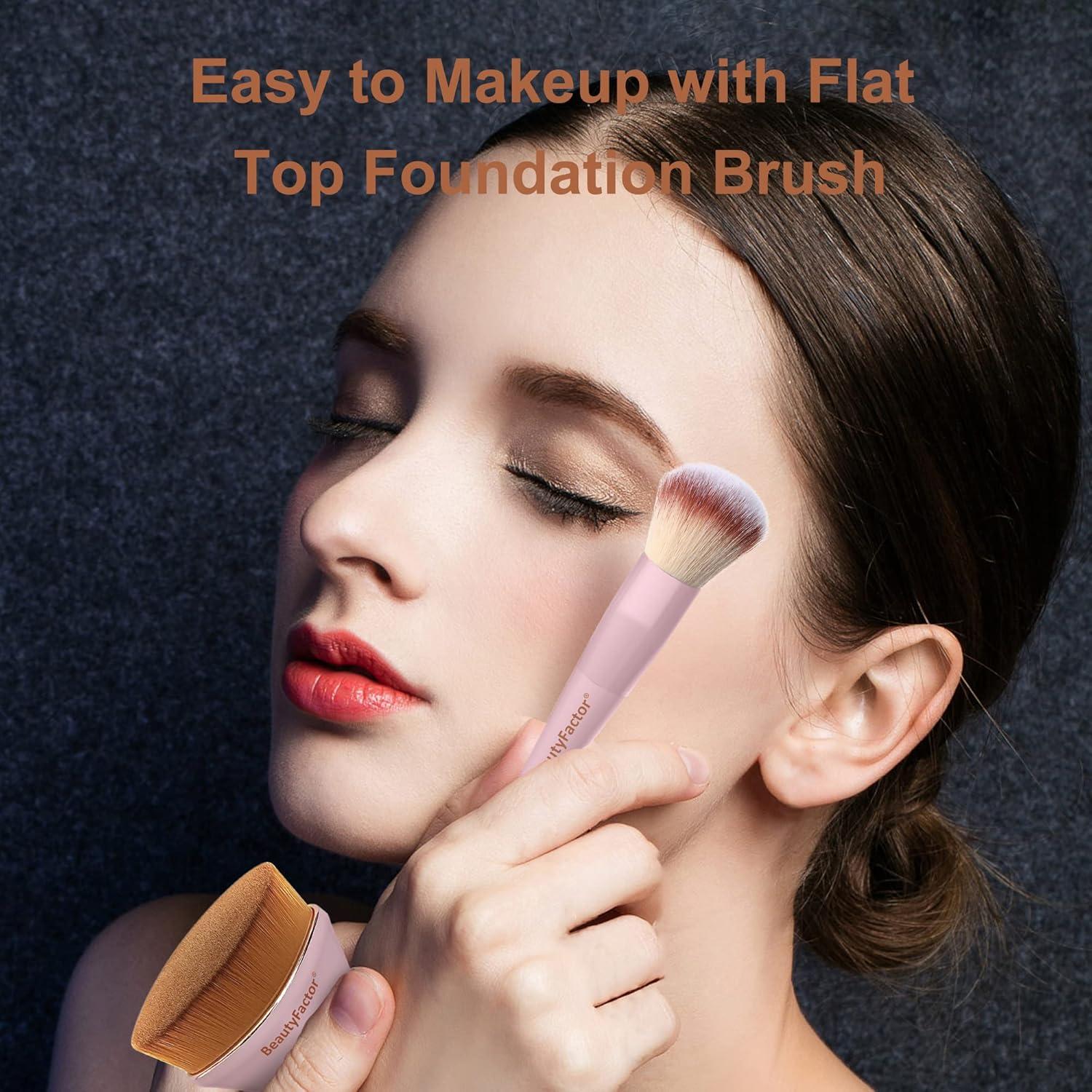 Juego de Brochas de Maquillaje 3 Piezas BeautyFactor Rosa