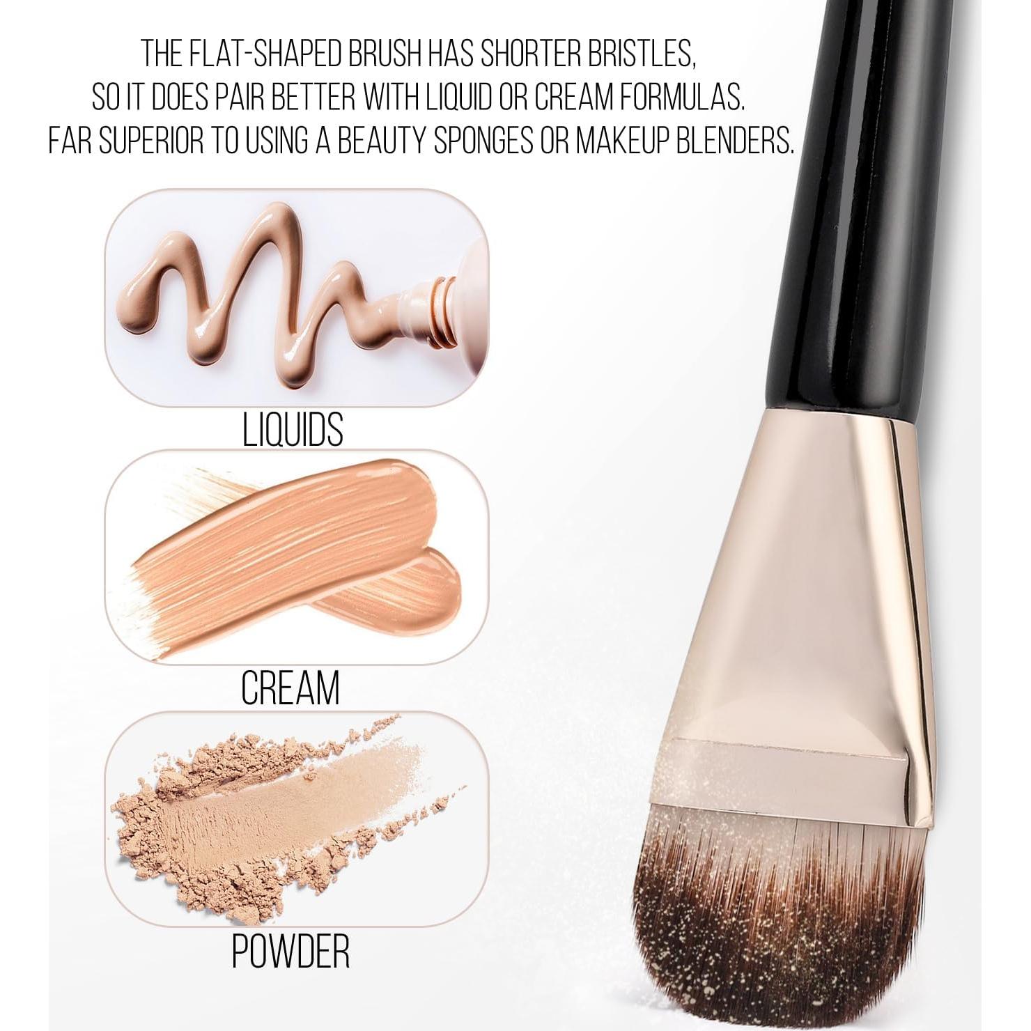 Brochas de Maquillaje KINGMAS 2 Piezas para Base y Corrector