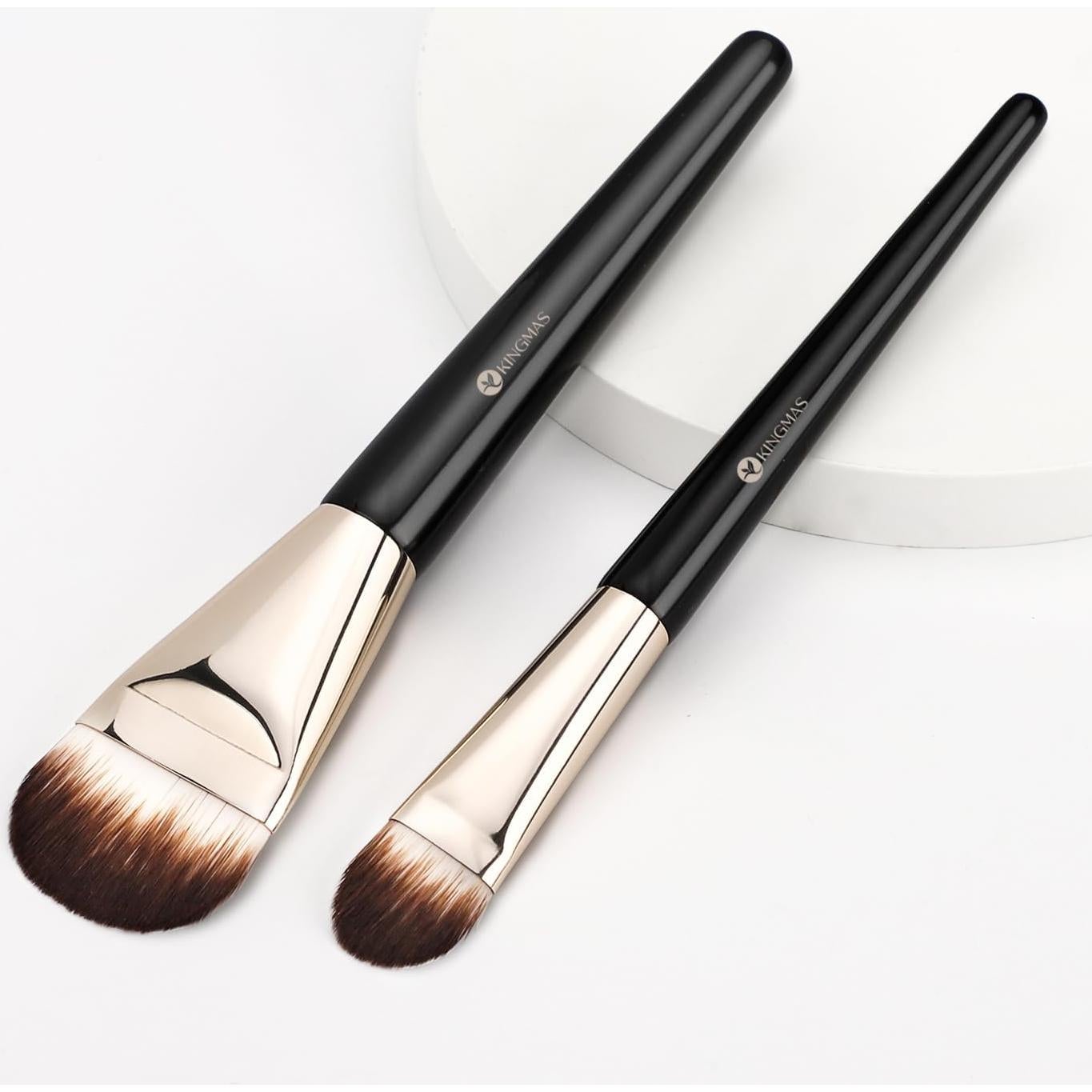 Brochas de Maquillaje KINGMAS 2 Piezas para Base y Corrector