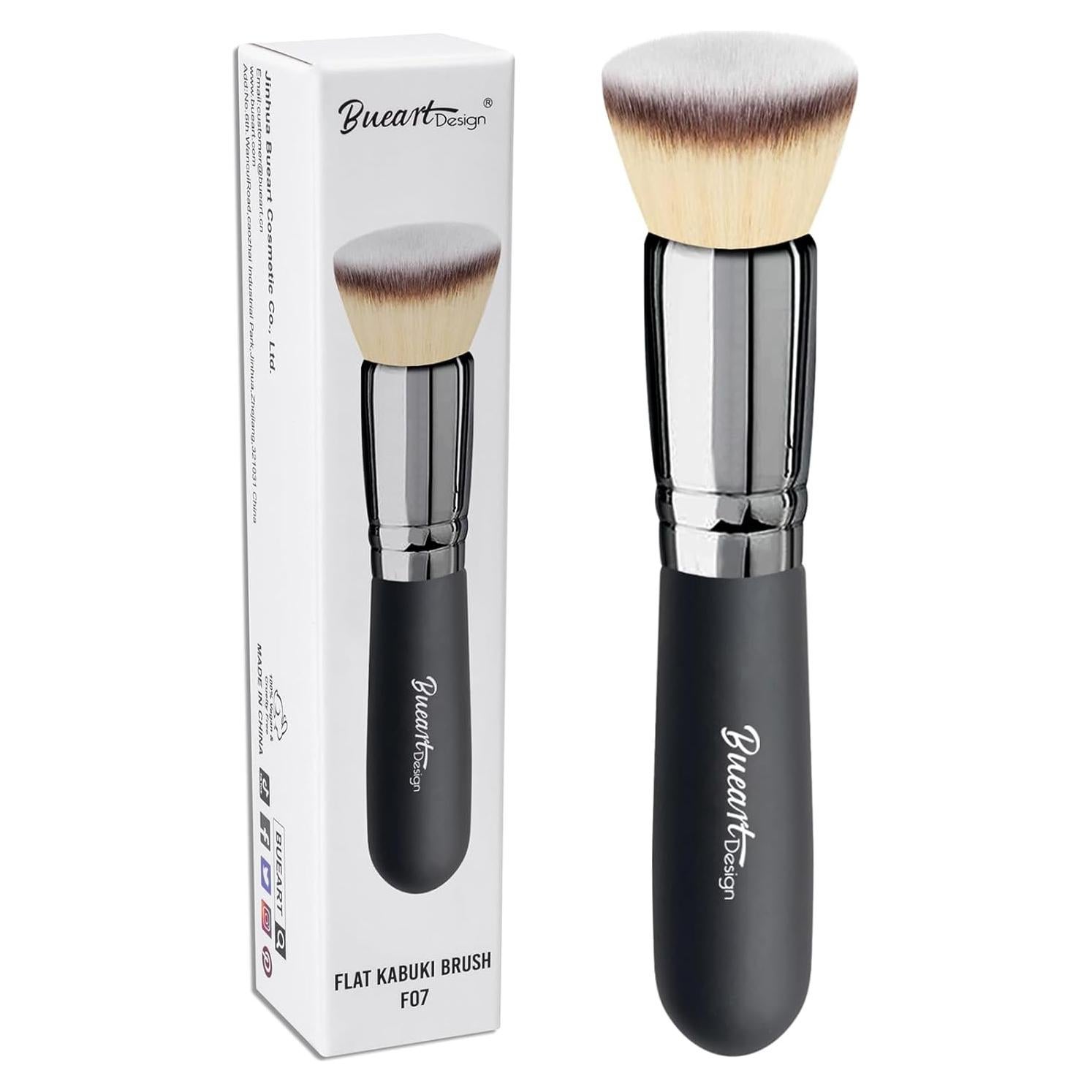 Brocha Kabuki Bueart Design Punta Plana Ultra Suave 16cm