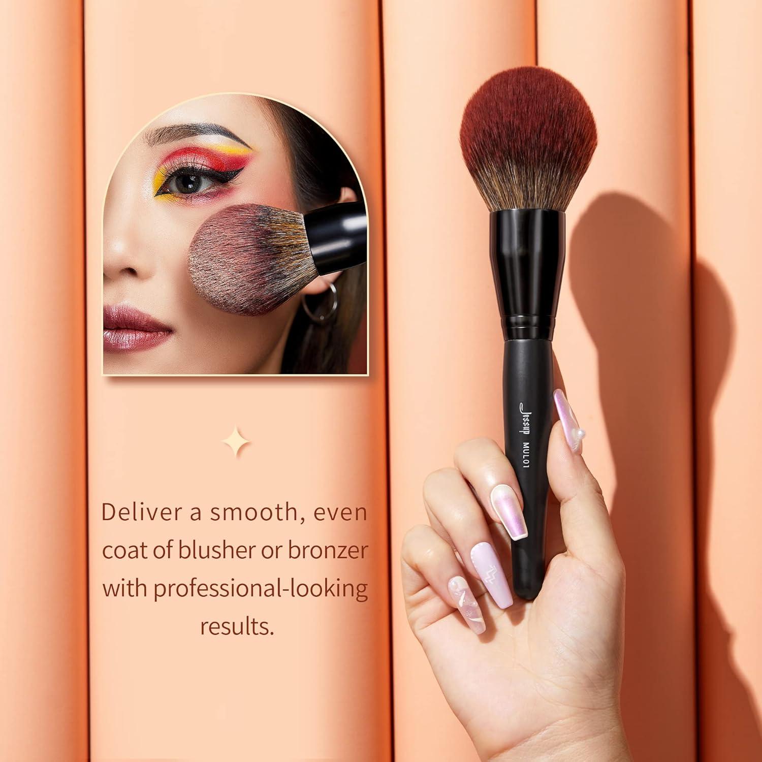 Brocha de Maquillaje Jessup MUL01 Grande Vegana para Polvo