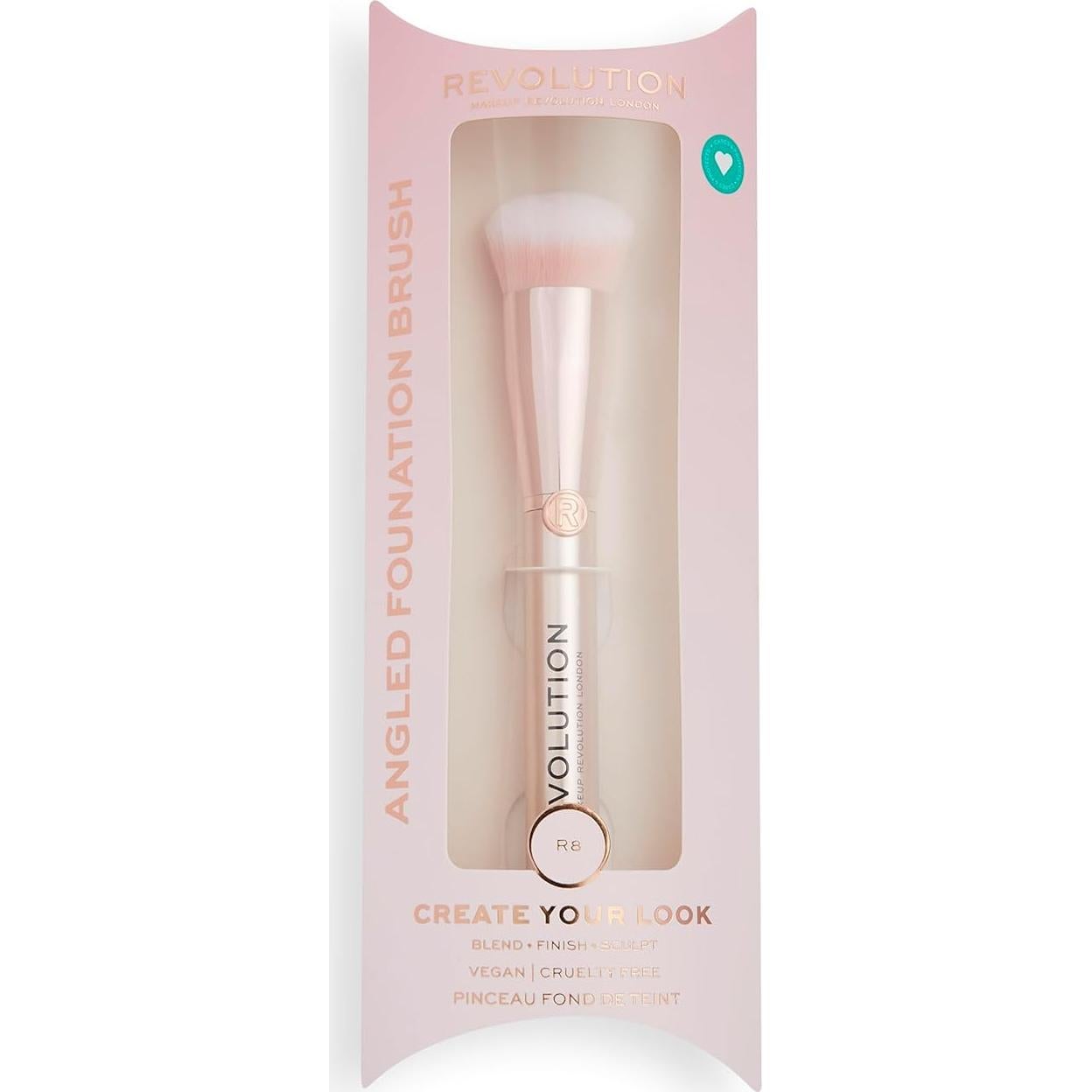 Brocha de Fundación Angulada Makeup Revolution R8 Vegana