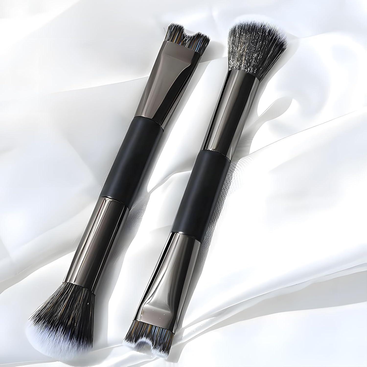 Brocha de Contorno de Nariz Maange 3 Piezas Doble Cabeza