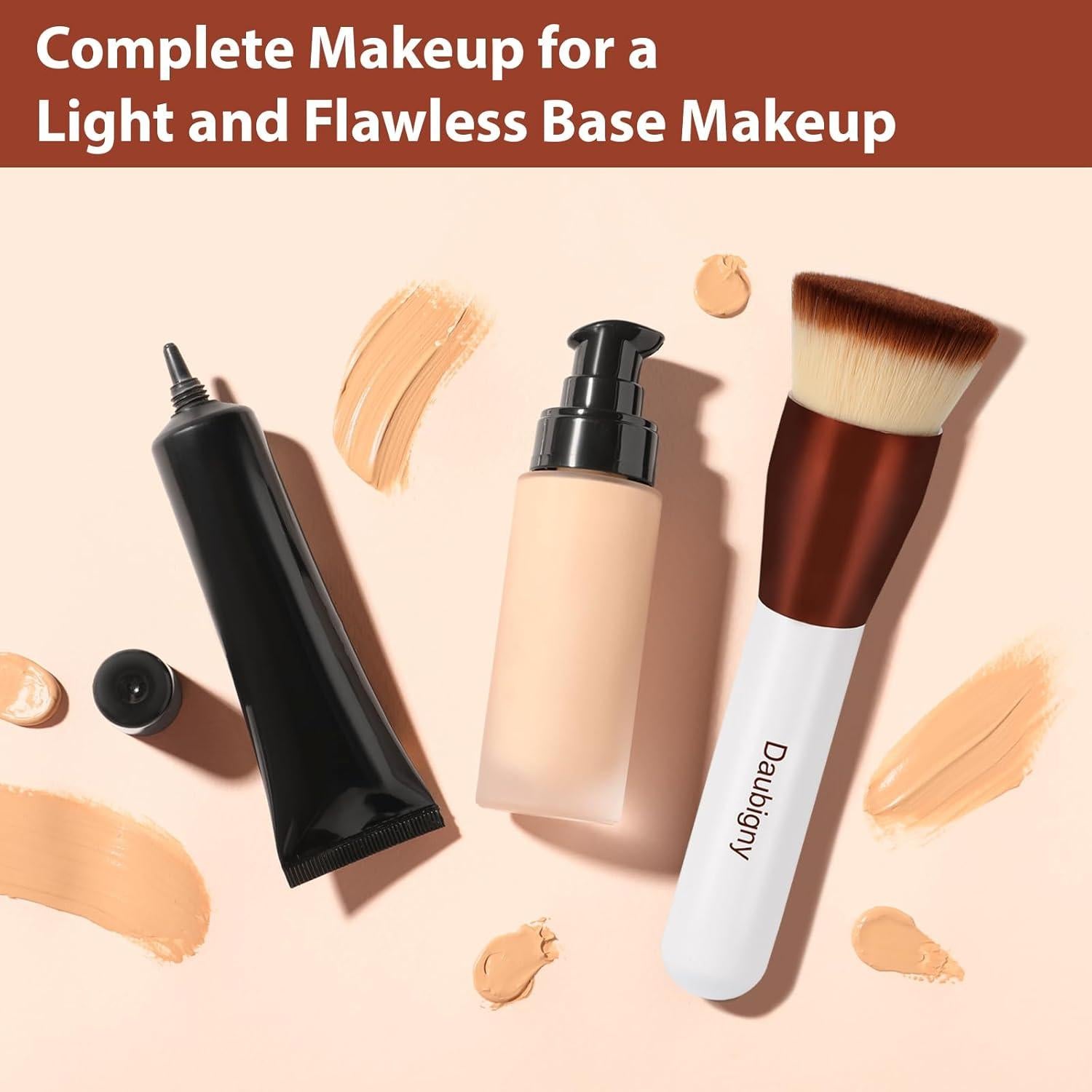 Brocha de Maquillaje Daubigny 3.4 cm Premium Blanca